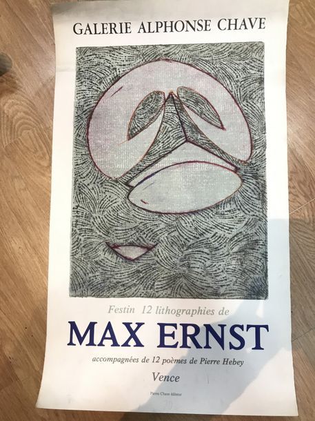 ERNST (d'après) «Galerie Alphonse CHAVE».
Affiche lithographique, Pierre Chave é&hellip;