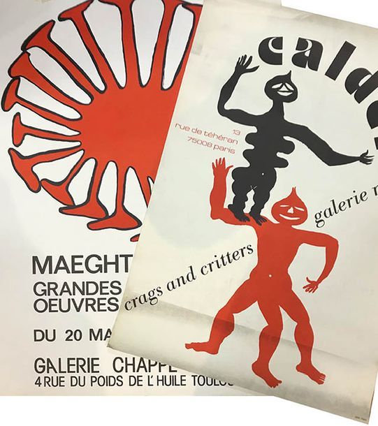 CALDER (D'APRÈS) «Galerie MAEGHT» (1976).
Deux affiches sérigraphiques.