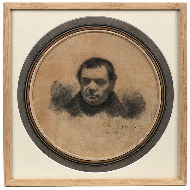 Achille EMPERAIRE (Aix-en Provence 1829-1898) Portrait d'homme.
Fusain.
Tondo de&hellip;