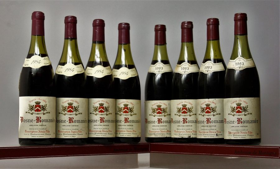 Null 8 bouteilles VOSNE-ROMANEE - DESVIGNES Ainé et Fils 4 de 1983 et 4 de 1984 &hellip;