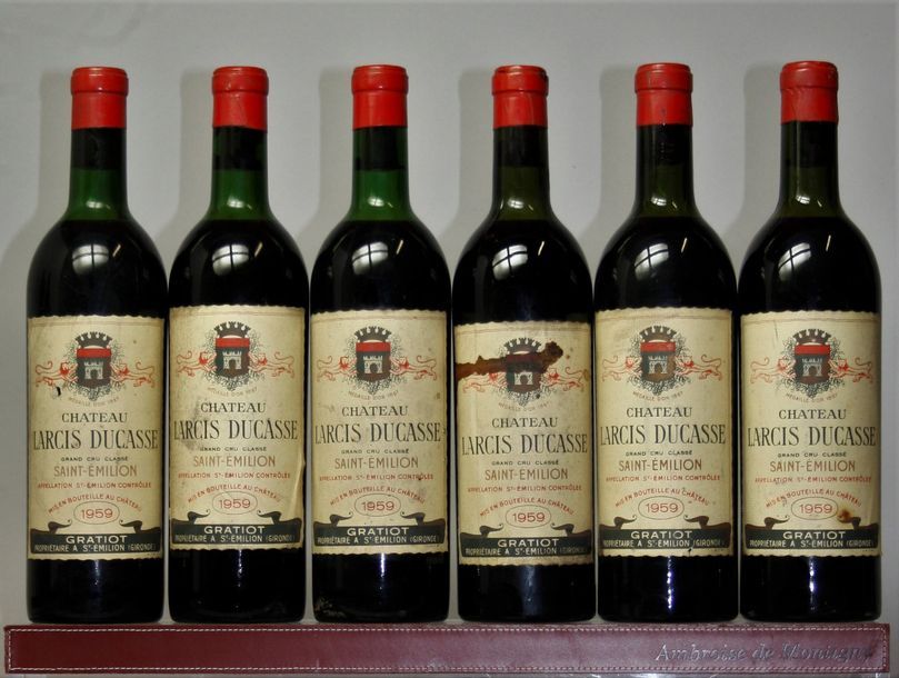 Null 6 bouteilles CHÂTEAU LARCIS DUCASSE - St. Emilion Gcc. 1959. Une étiquette &hellip;