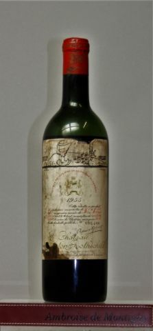 Null 1 bouteille CHÂTEAU MOUTON ROTSCHILD - 1er Gcc Pauillac. 1955. Etiquette ta&hellip;