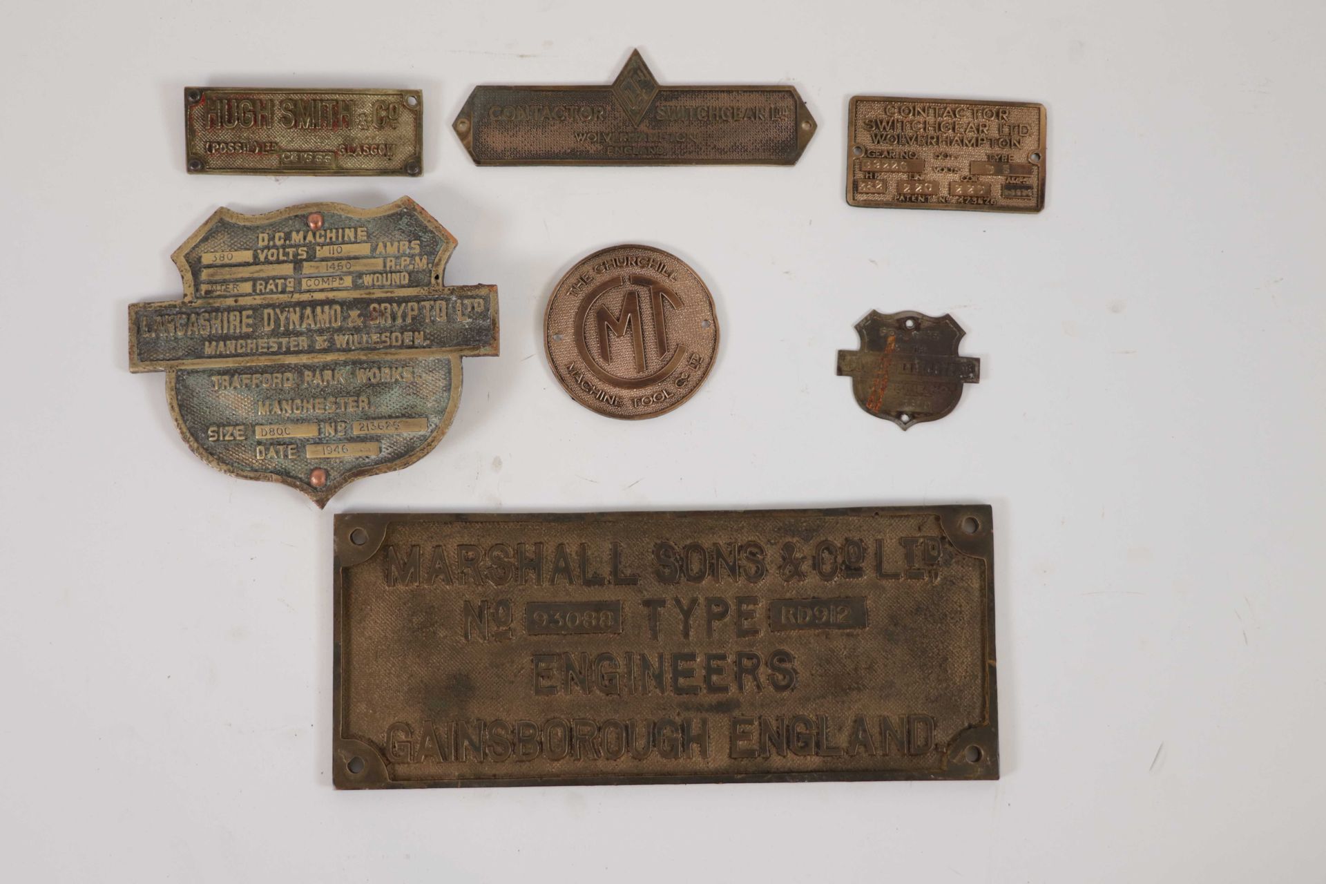 Null Seven manufacturer's plates including LANCASHIRE CRYPTO Ltd, MARSCHALL SONS&hellip;