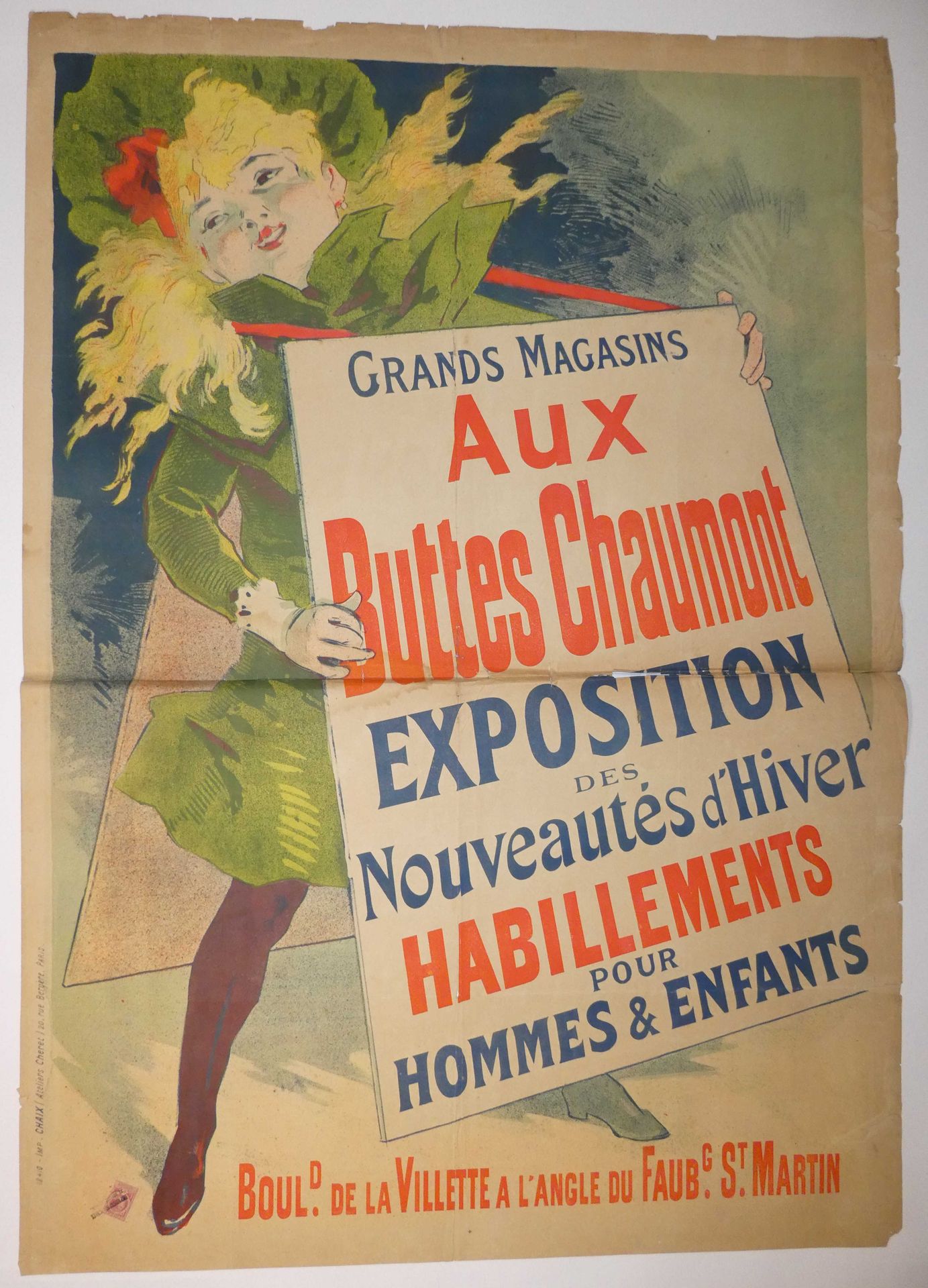Null Attribué à Jules CHERET (1836-1932) « Grands Magasins. Aux Buttes Chaumont &hellip;