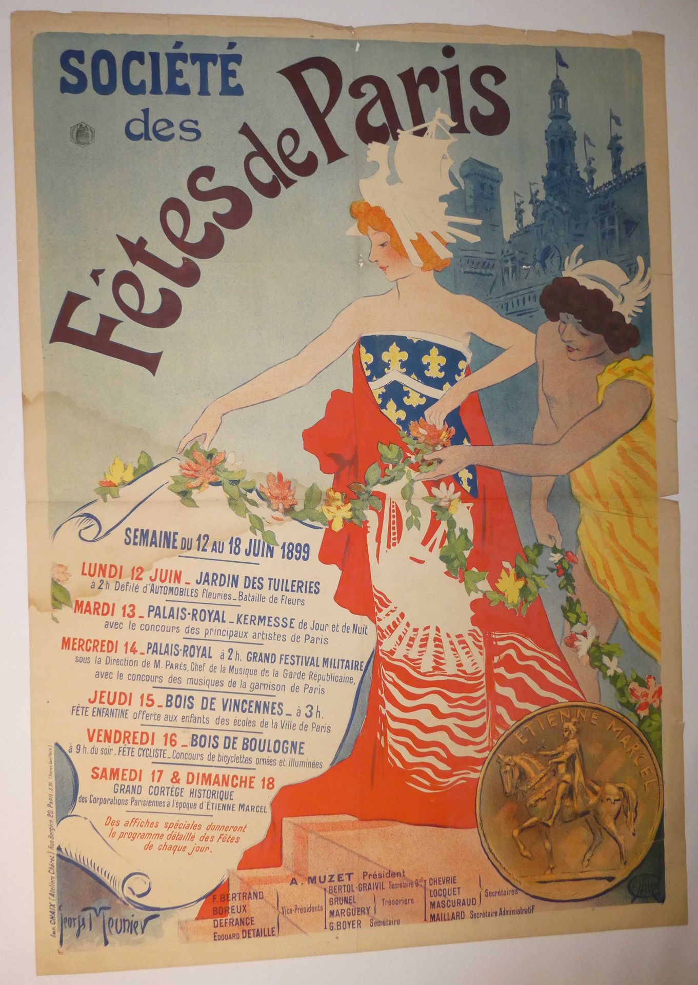 Null Georges MEUNIER (1869-1942) "Société des Fêtes de Paris". Printed by Chaix &hellip;