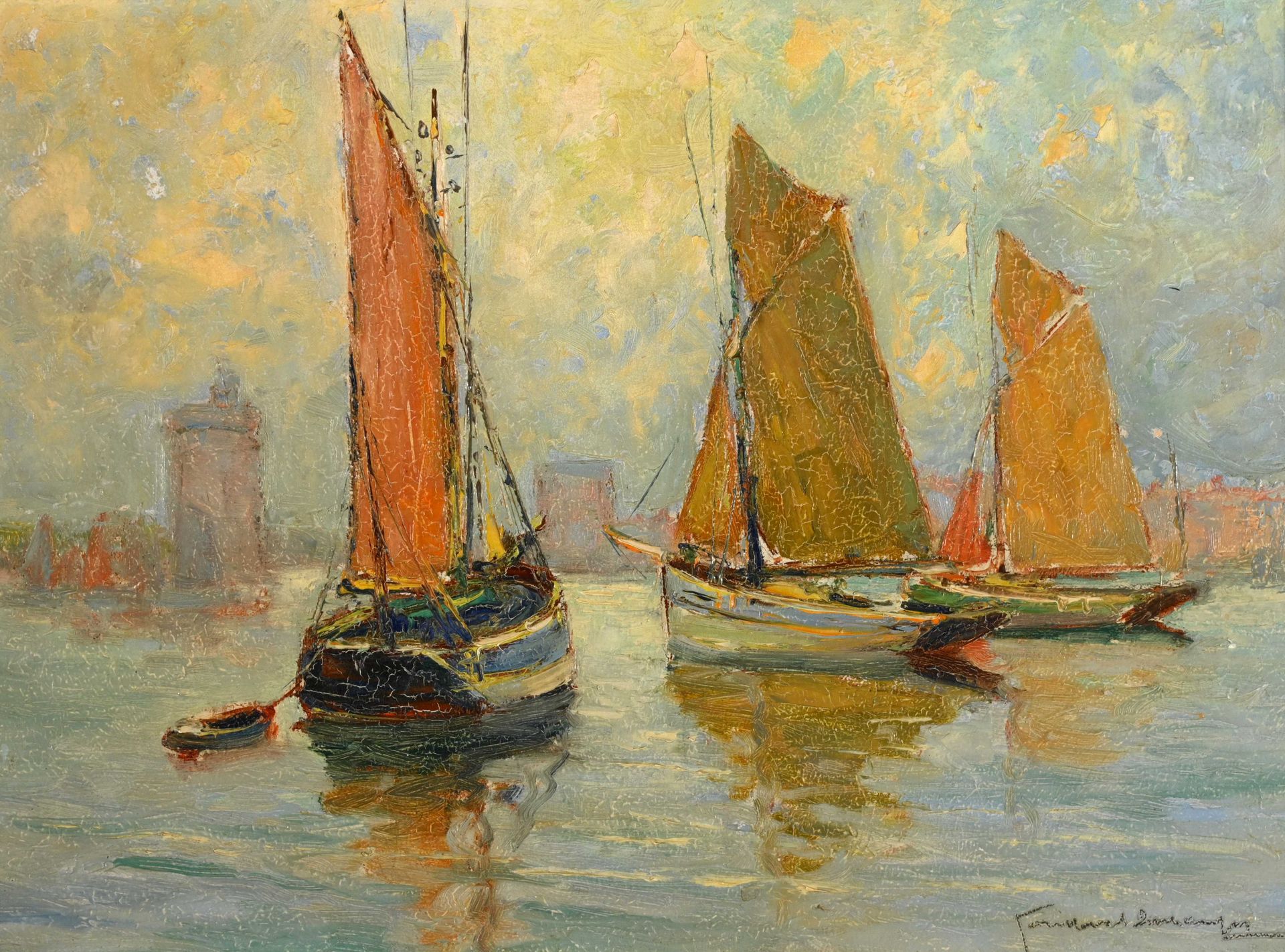 Null Alexandre GAILLARD-DESCHAMPS (1903-1984) "Der Hafen von La Rochelle" hsp sb&hellip;