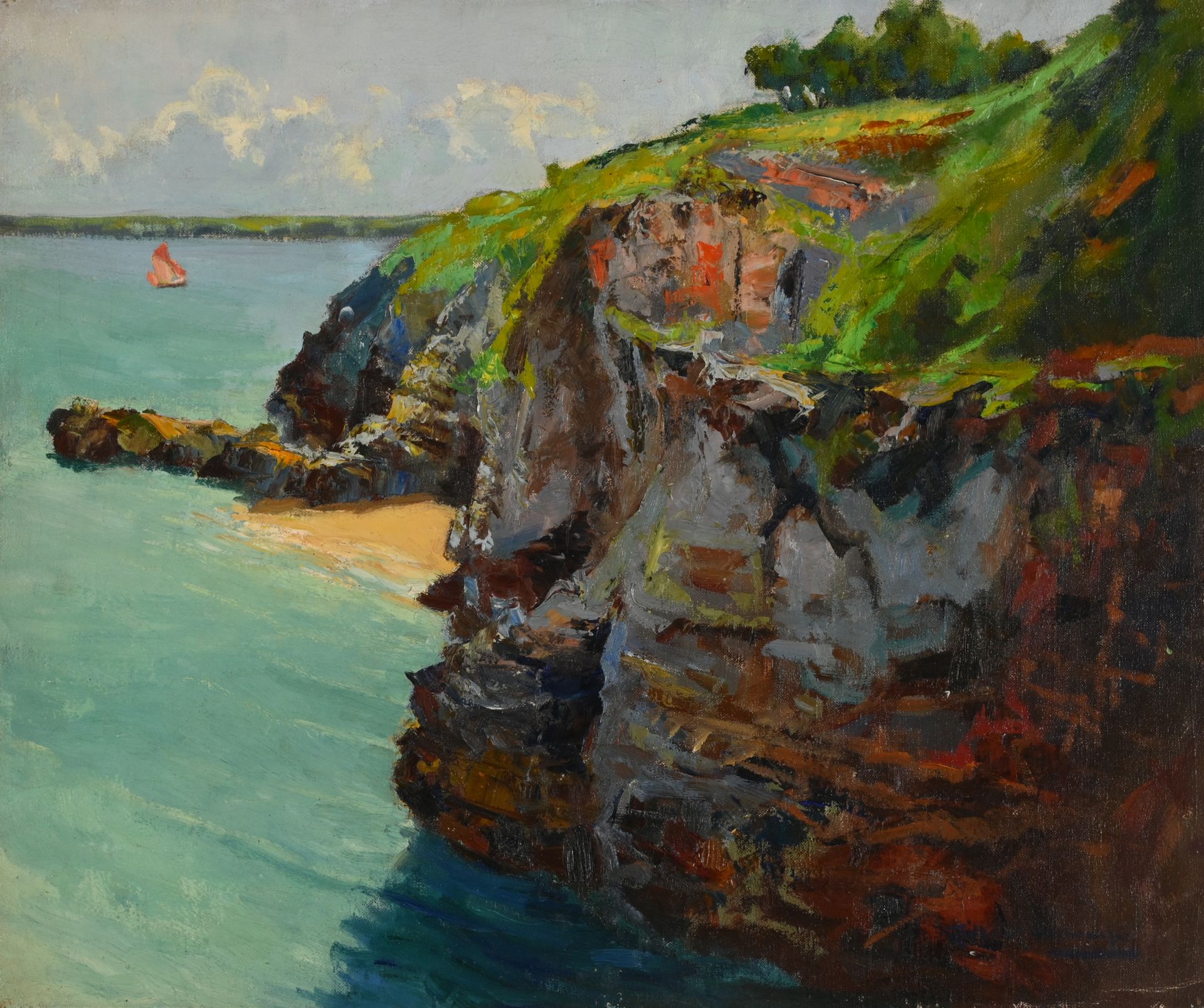 Null Alexandre GAILLARD-DESCHAMPS (1903-1984) "Felsenküste in der Bretagne" hst &hellip;