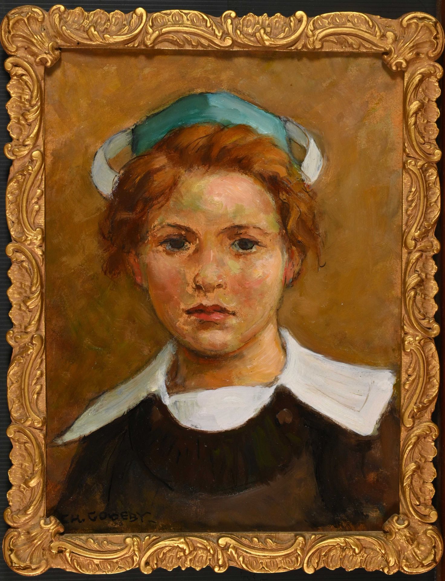 Null Charles GODEBY (1866-1952) "Young Breton woman" hsc sbg 35x27