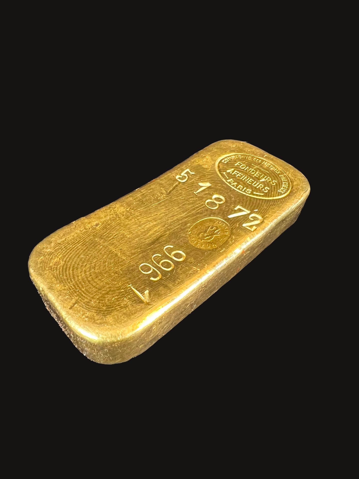 Null Gold LINGOT n°51872 title 996 Compagnie des métaux précieux Fondeurs Affine&hellip;