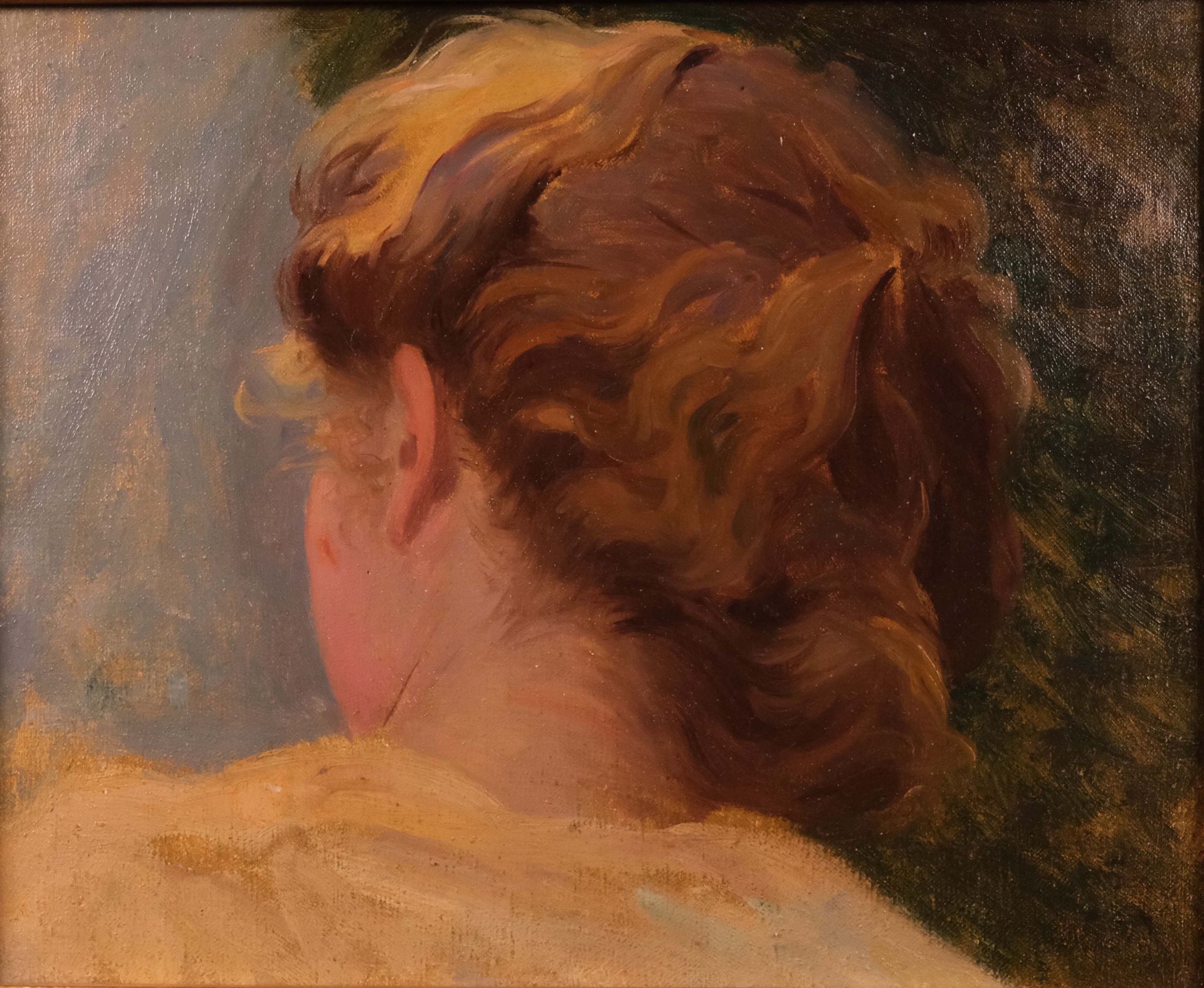 Null Leopold Franz KOWALSKI (1856-1931)《颈背》布面油画，背面有签名 22 x 27 cm