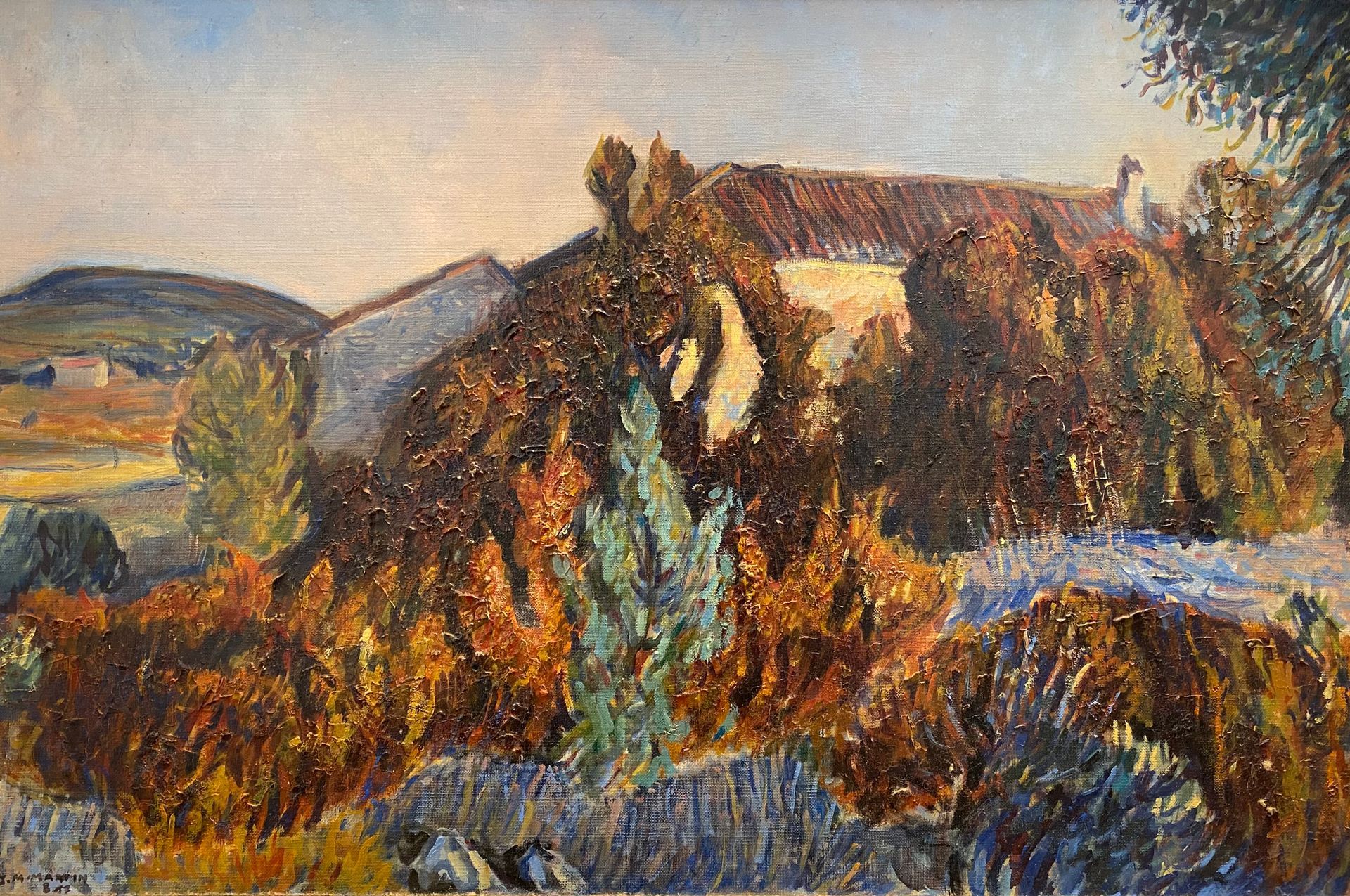 Null Jean-Marie MARTIN (1922-2012) "Paysage provençal" 布面油画，左下角签名 54 x 81 cm