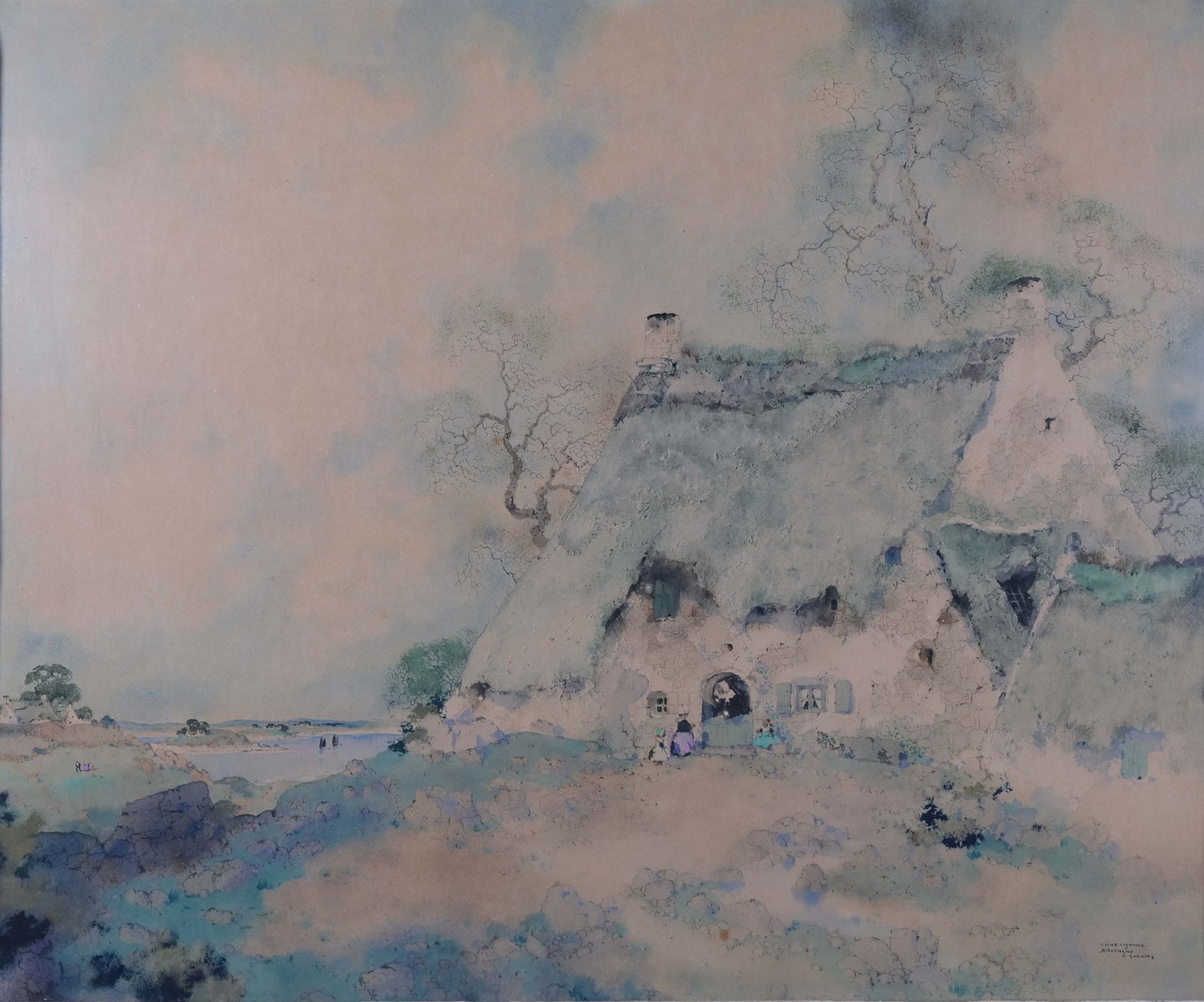 Null Ernest Pierre GUERIN (1887-1952) "Old thatch" watercolor signed lower right&hellip;