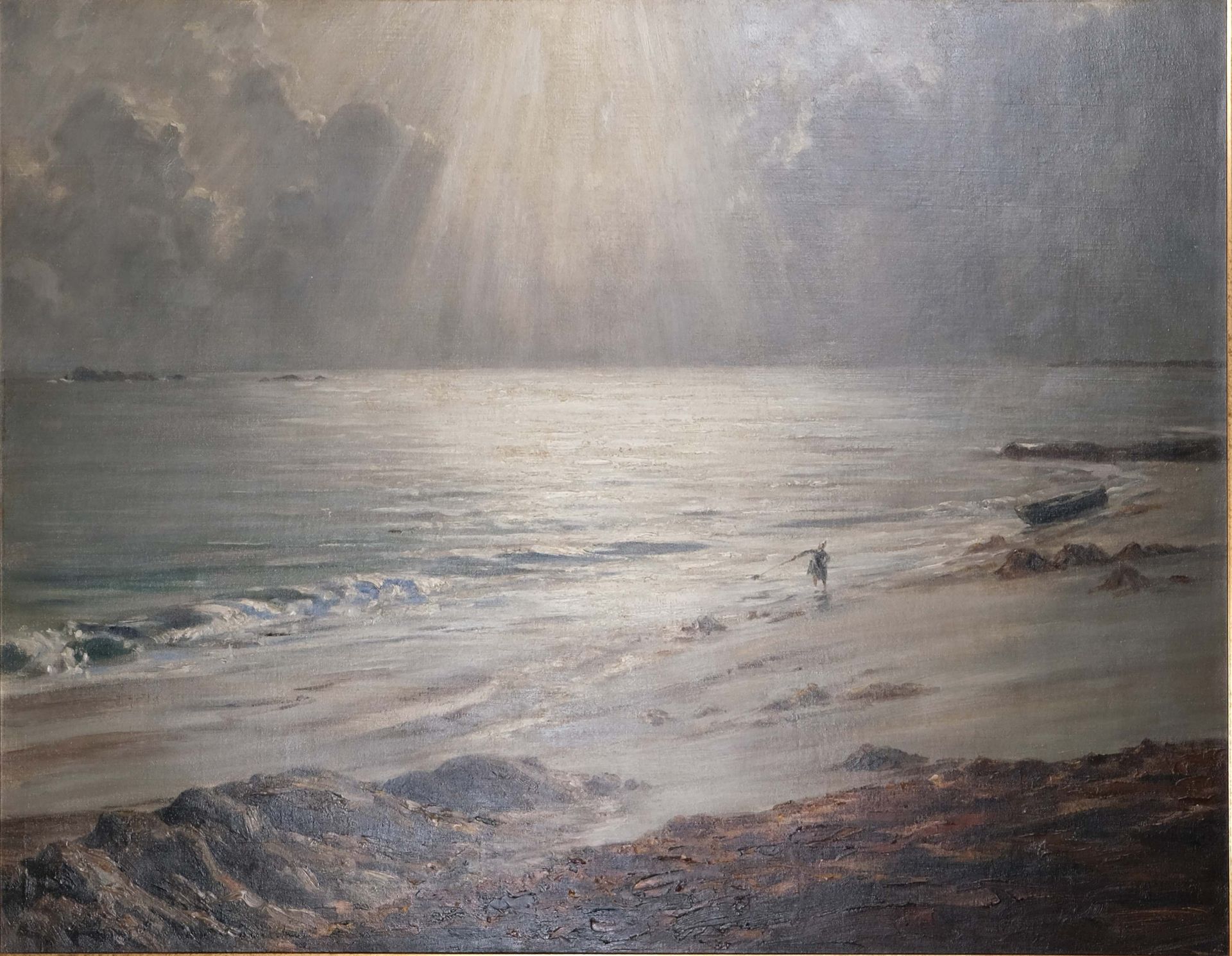 Null André DAUCHEZ (1870-1948) "L'éclaircie" 布面油画，左下角签名 92 x 73 cm