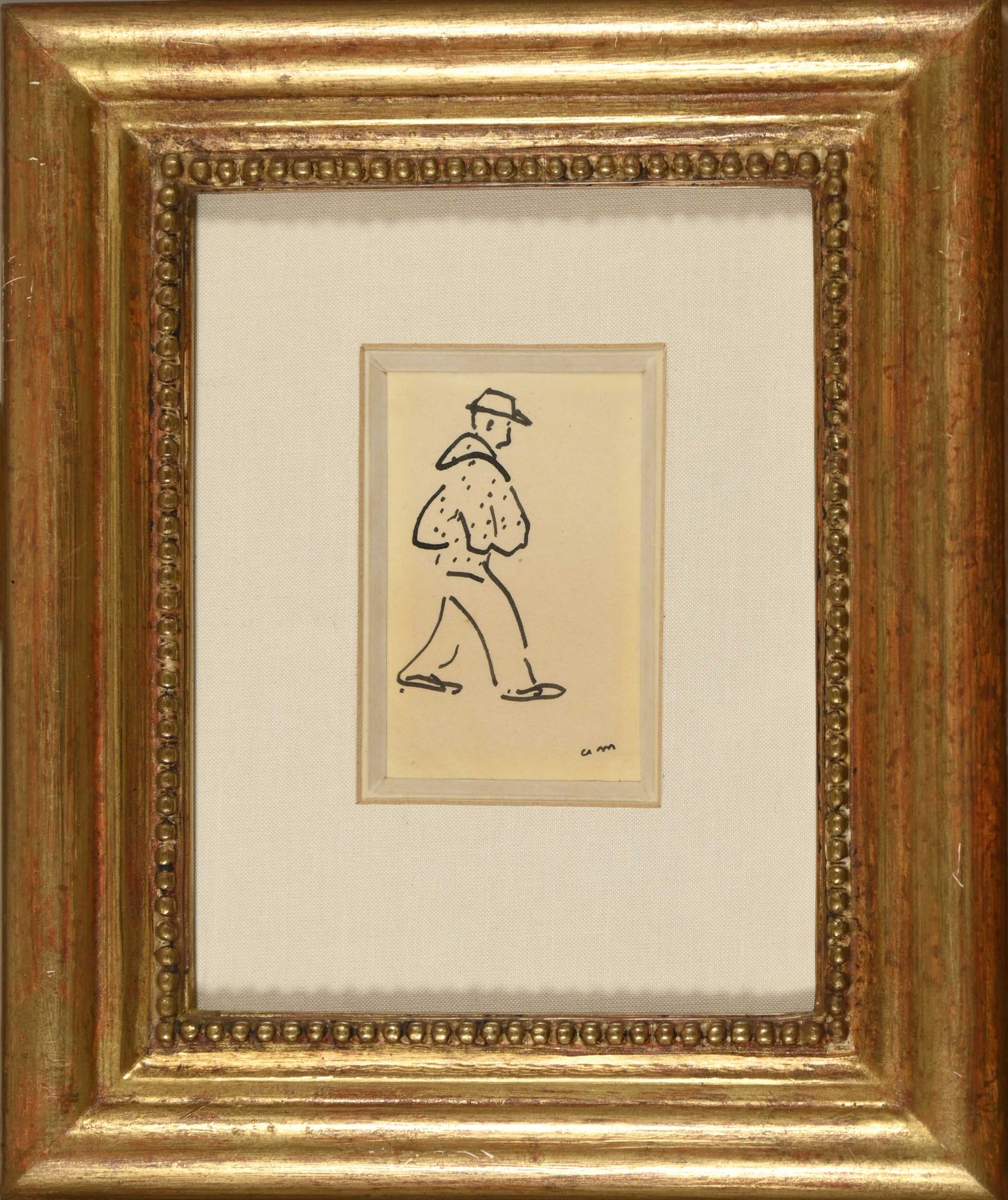 Null Albert MARQUET (1875-1947) "双手插袋的人物 "水洗版 7.5x4.5