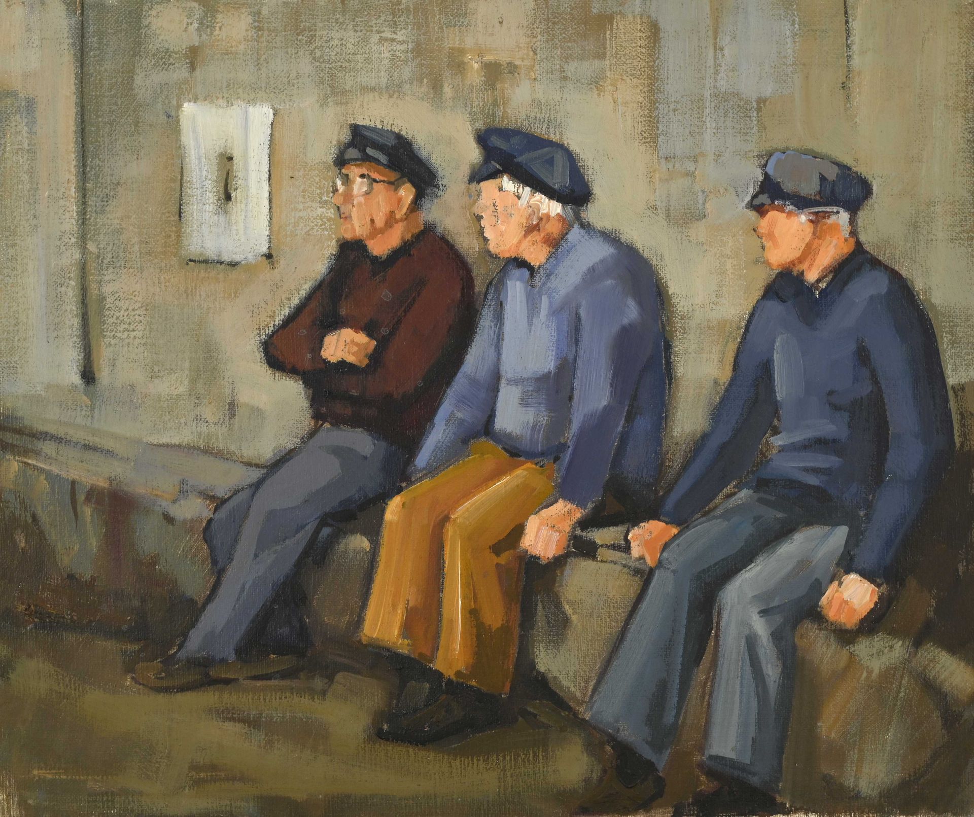 Null Jean Pierre LE BRAS (1931-2017) "Les trois compères" 布面油画 无签名 46x55