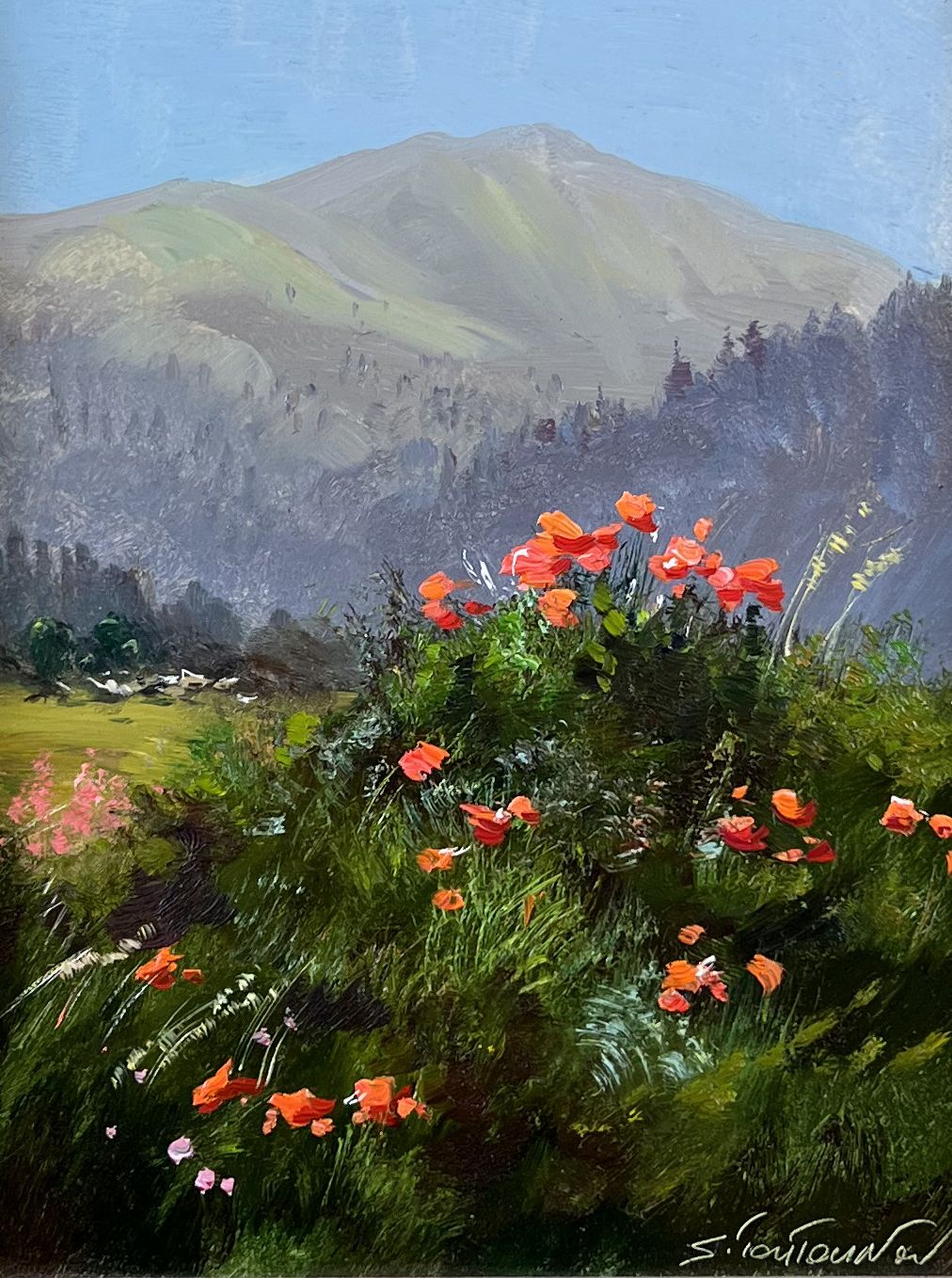 Null Serguei TOUTOUNOV (1958), "Spring mountain landscape", hsp sbd. 18x14