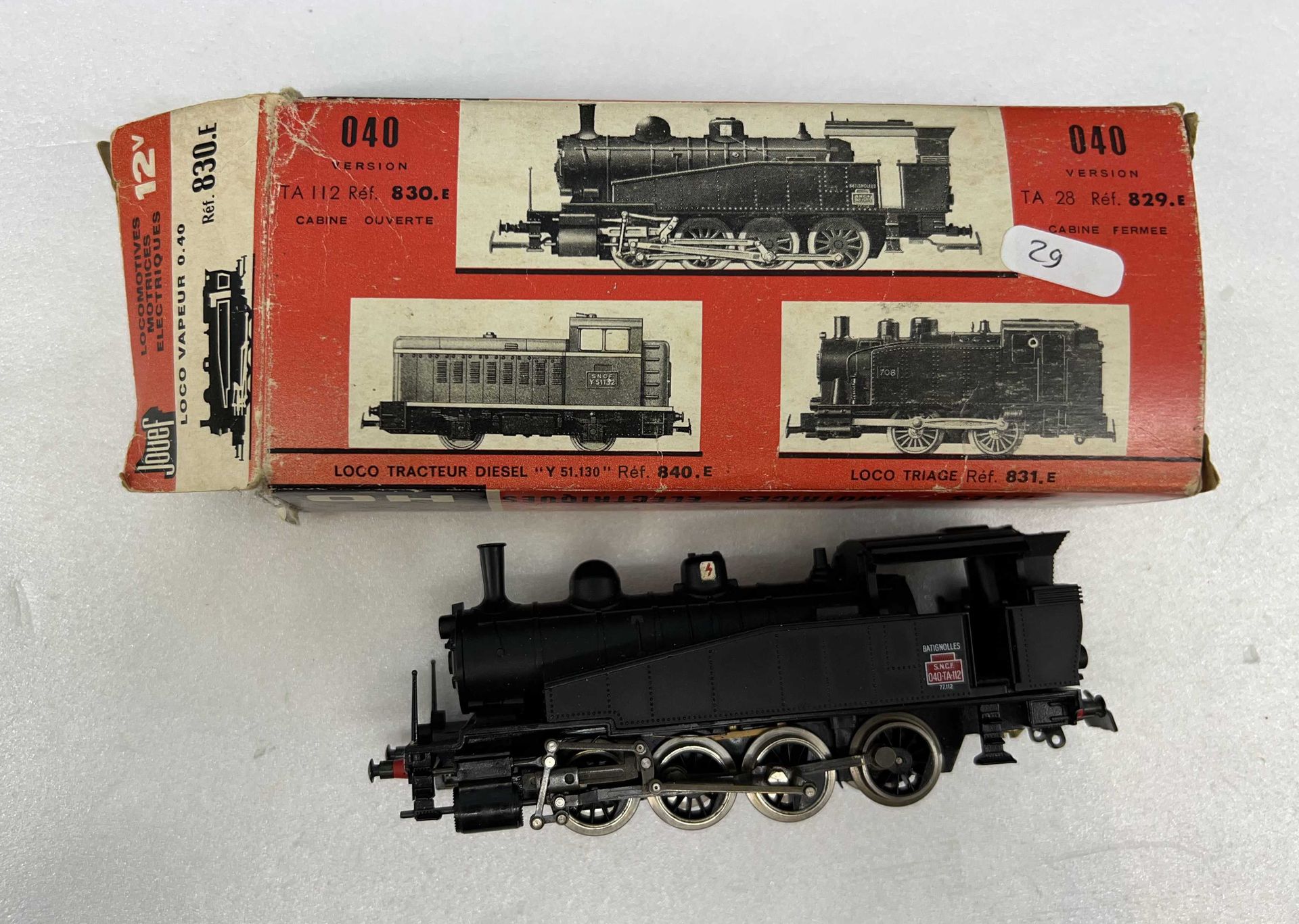 Null JOUEF, Small steam locomotive 040TA112, box ref. 830 E (in box) HO (ref. 29&hellip;