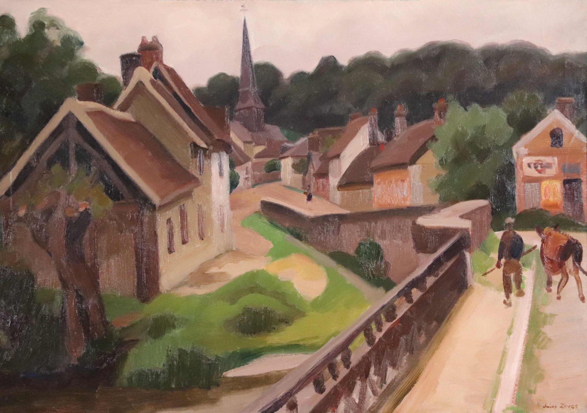 Null Jules Emile ZINGG (1882-1942) "Village du Doubs", Huile sur toile signée en&hellip;