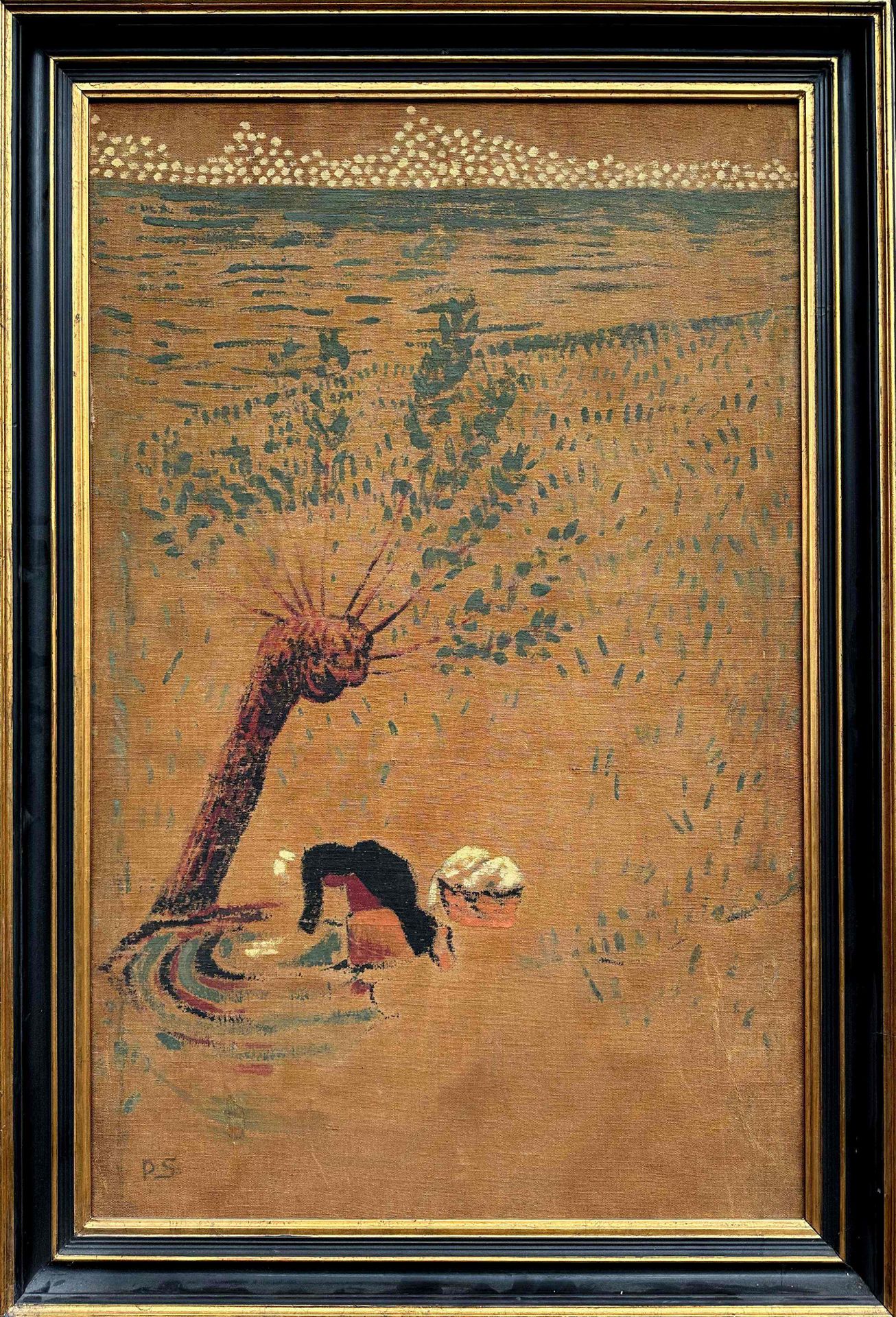 Null Paul SERUSIER (1864-1927) "Laveuse au Pouldu" 1890 circa, olio su tela, tim&hellip;