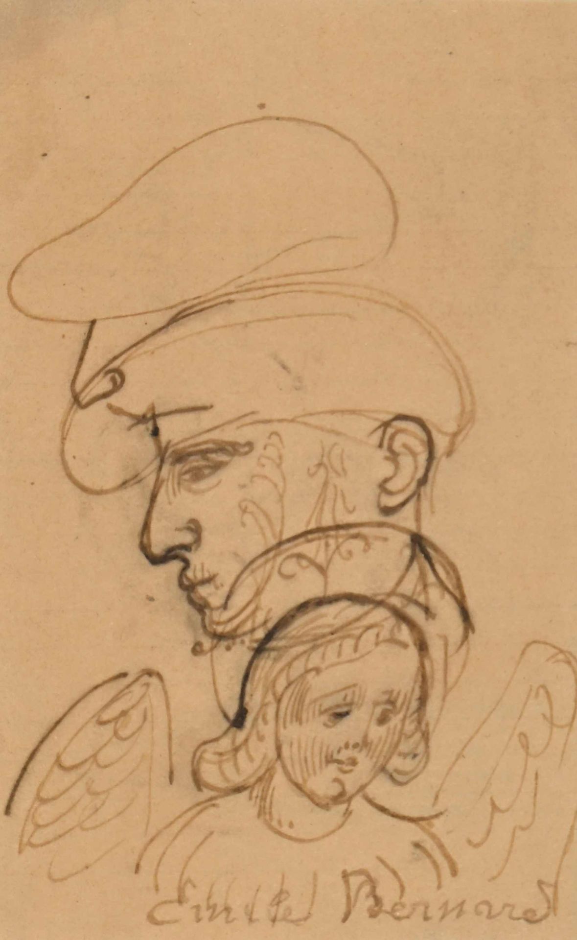 Null Emile BERNARD (1868-1941) "L'Ange gardien ou Gauguin et l'ange" (1888), Enc&hellip;