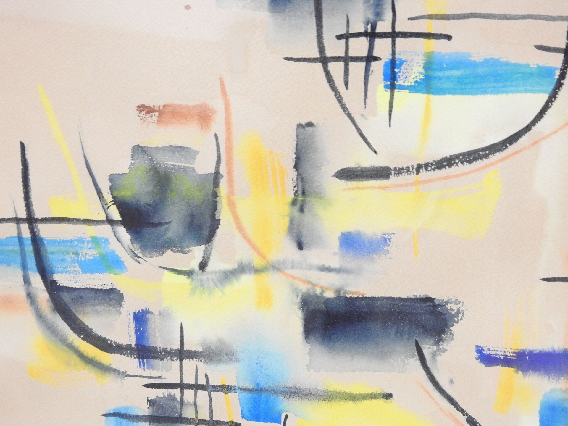 Null Roger SELCHOW (born in 1911) : Abstraction. Watercolour on paper. Signed at&hellip;