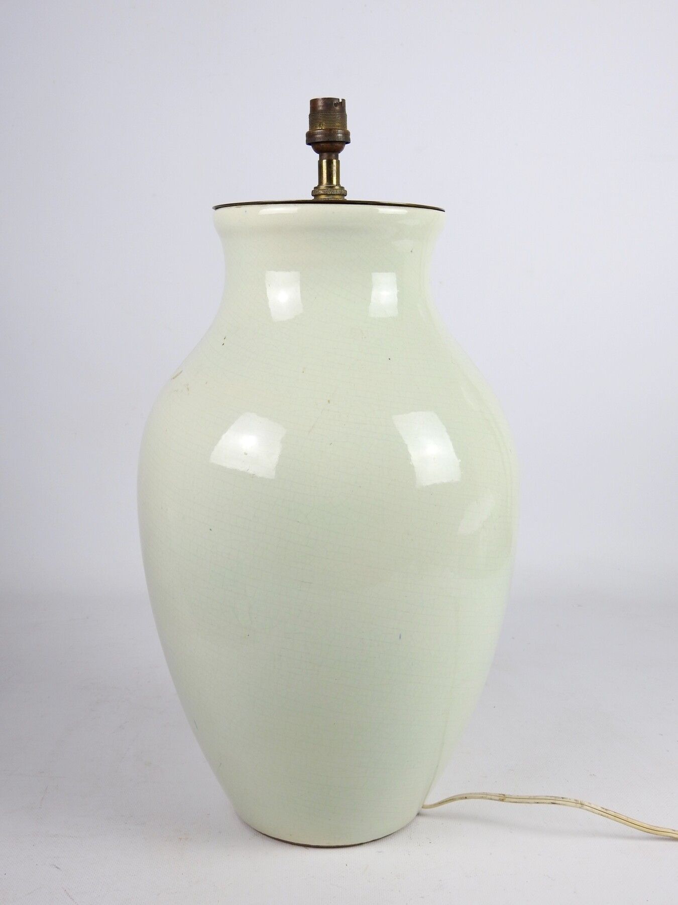 Null Workshop KERAMOS in SEVRES. Ceramic lamp with a celadon glaze, finely crack&hellip;