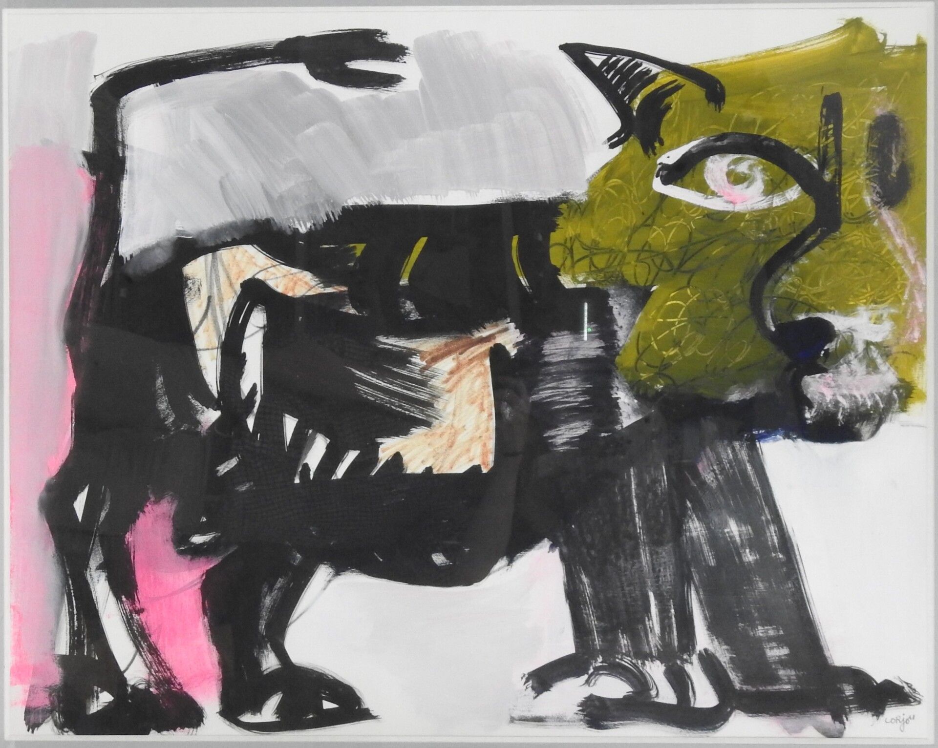 Null 伯纳德-洛尔约（1908-1986）：狮子。混合媒体（水墨，纸上油彩）。左下方有签名。70 x 89 cm。

出处：私人收藏，布洛瓦