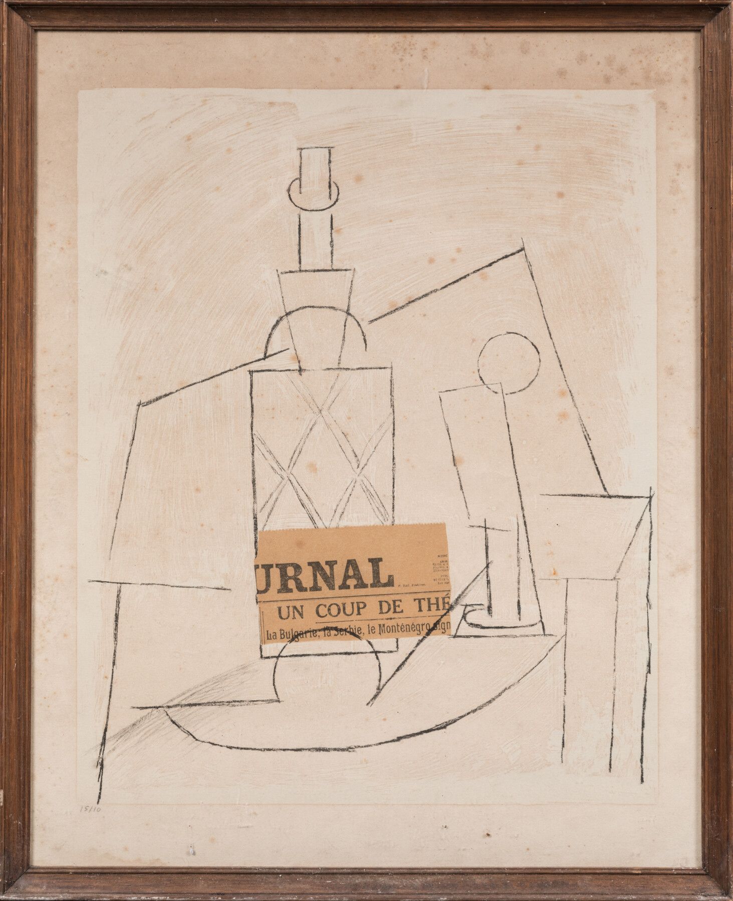 Null Pablo PICASSO (1881-1973): Glued papers. Print. Unsigned. Annotated 15/10 l&hellip;