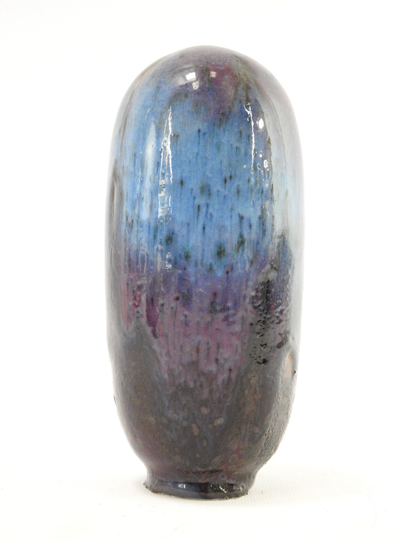 Null 让-弗朗索瓦-福尔胡斯（生于1947年）：蓝色、紫色和棕色珐琅彩陶瓷雕塑外壳。签名为JF的字样。高：21厘米。

艺术家自1976年起居住在卢瓦尔河畔&hellip;
