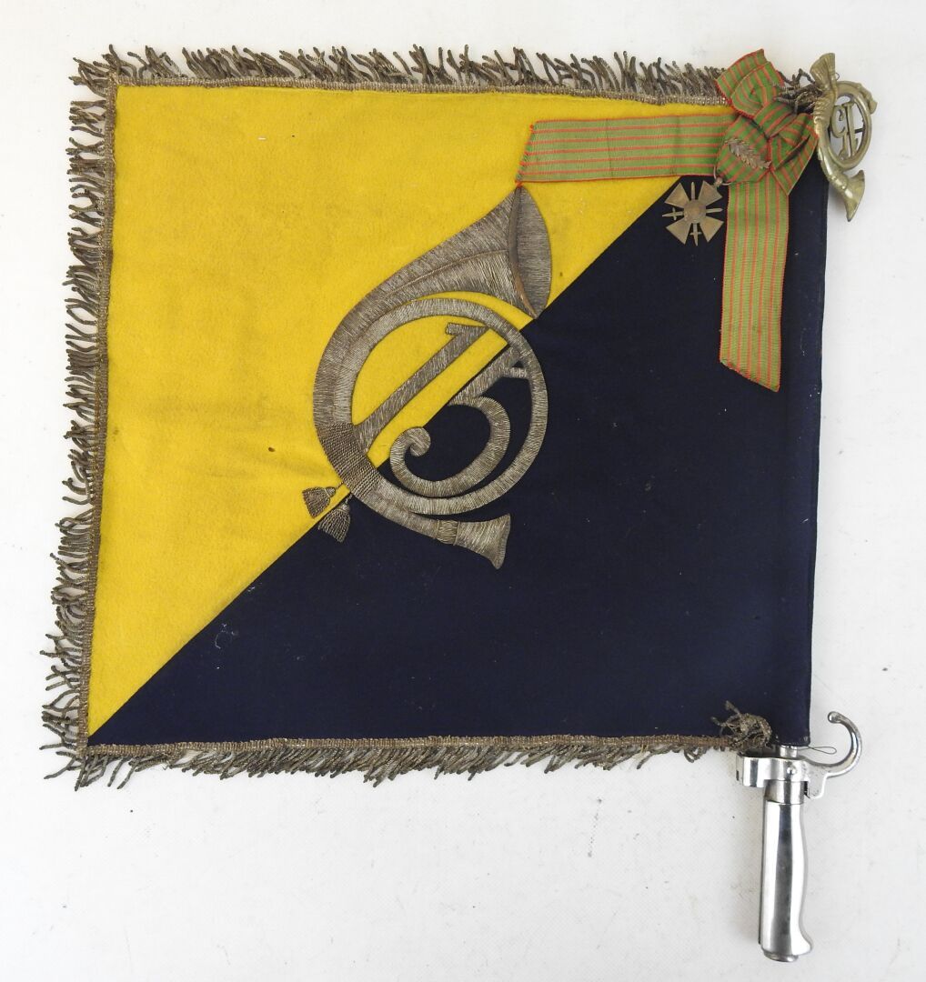 Null Two-sided pennant of the 15th BCA in daffodil and dark blue woolen cloth, c&hellip;