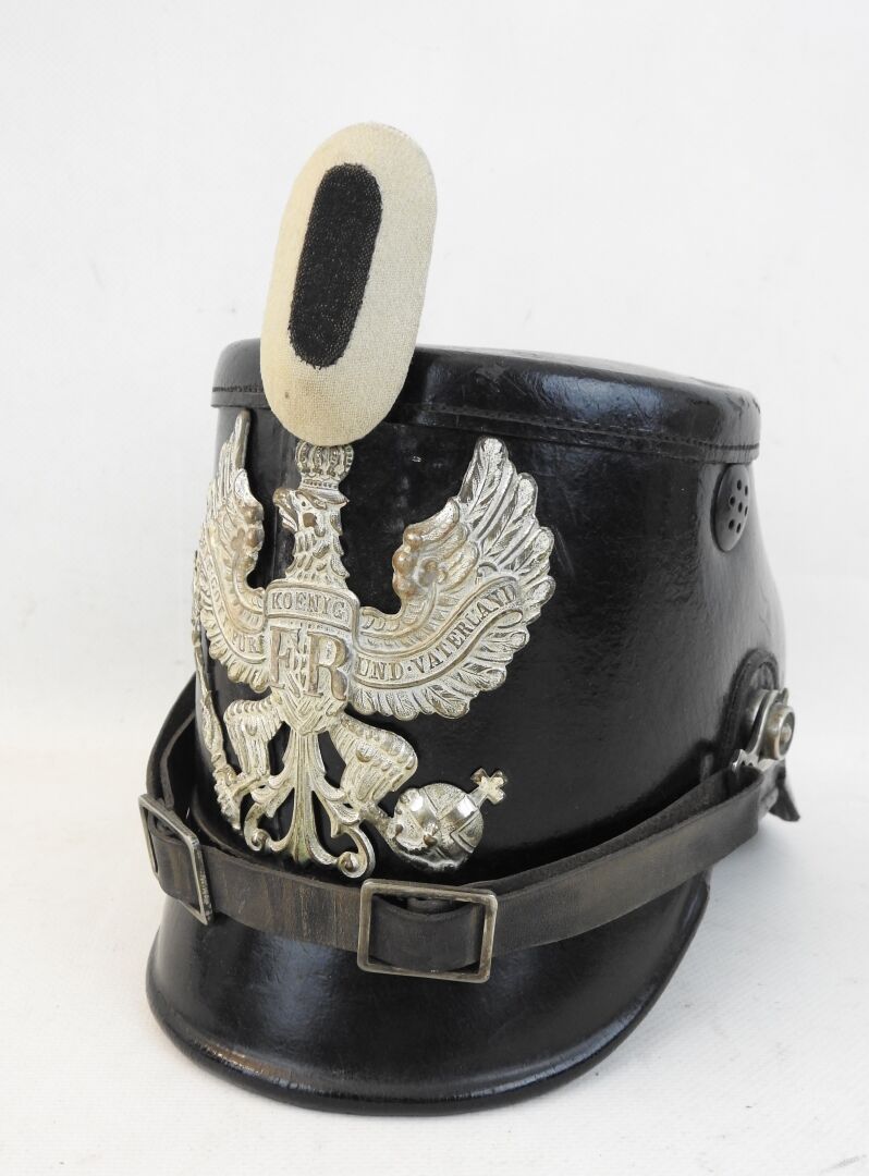 Null GERMANY. Prussian telegrapher's shako model 1895, leather bomb marked A. Wu&hellip;