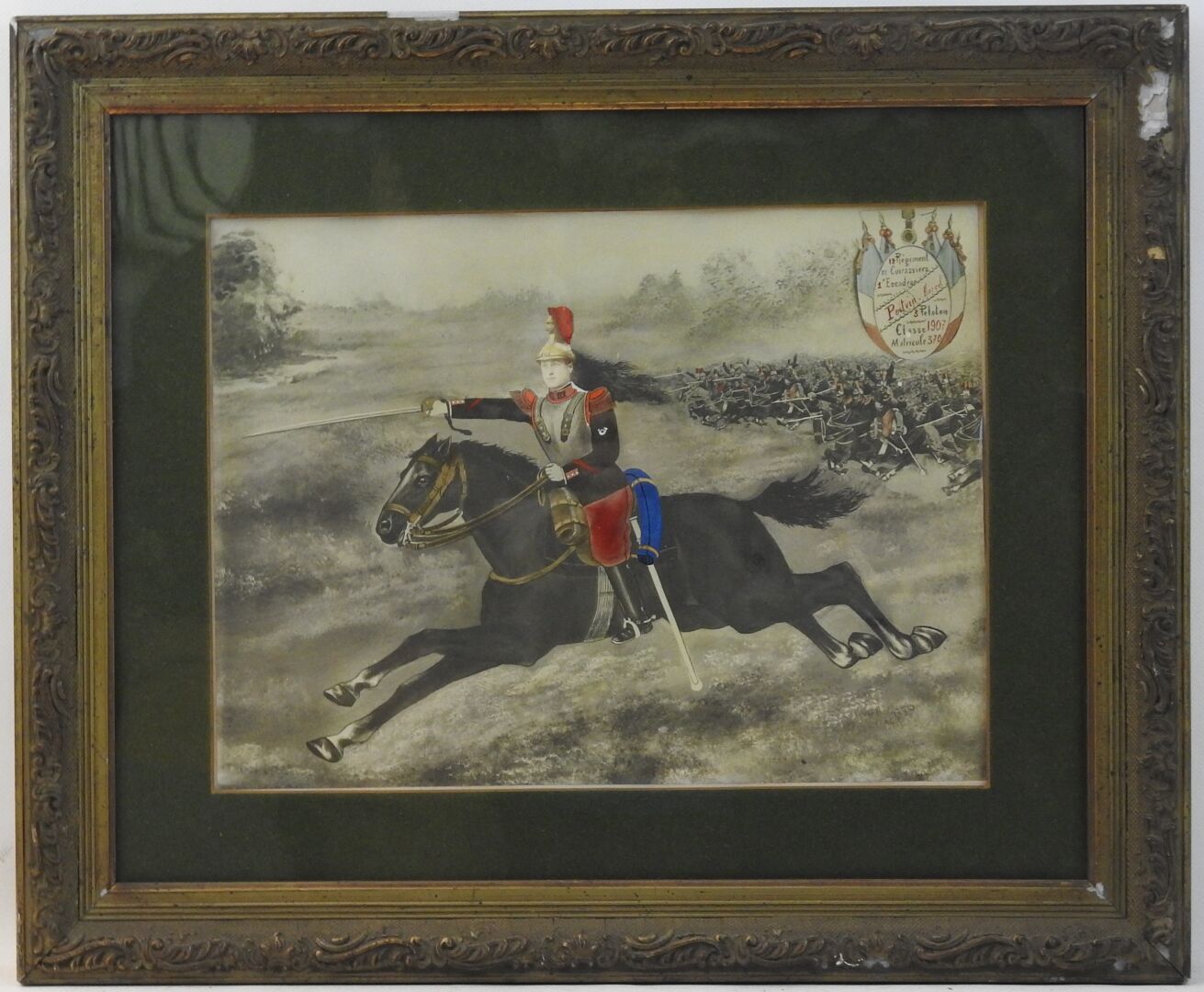 Null 摄影。马塞尔-普瓦文（Marcel Poitvin）的彩色画像，大约在1907-1910年，29 X 39厘米，用玻璃框装着。 ABE