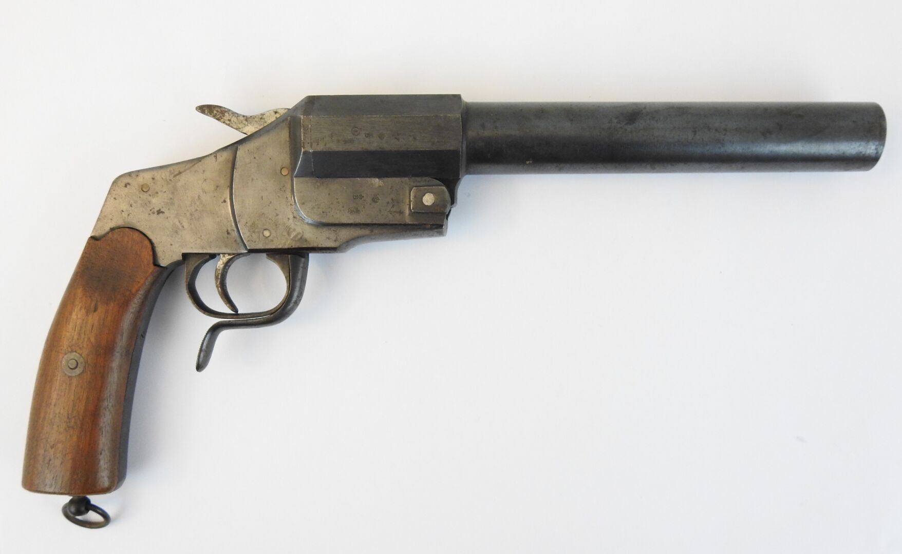 Null ALLEMAGNE. Pistolet lance-fusées Hebel modèle 1894 marqué Gebr. R (Gebruder&hellip;