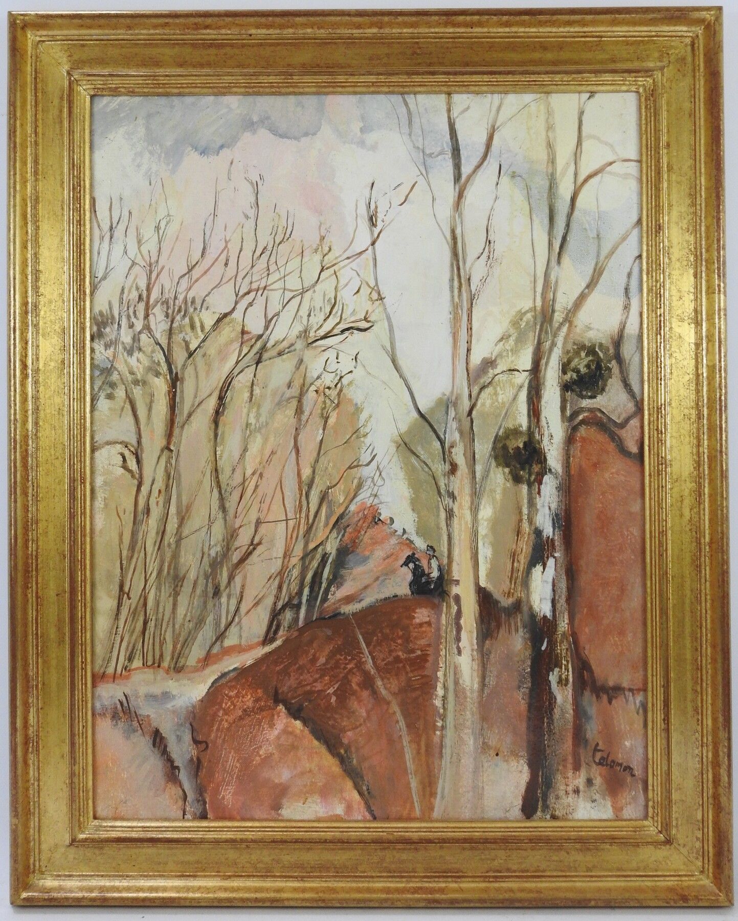 Null 伊莎贝尔-塔拉蒙（XX-XXI）：骑手。布面油画。右下方有签名。65 x 50 cm。