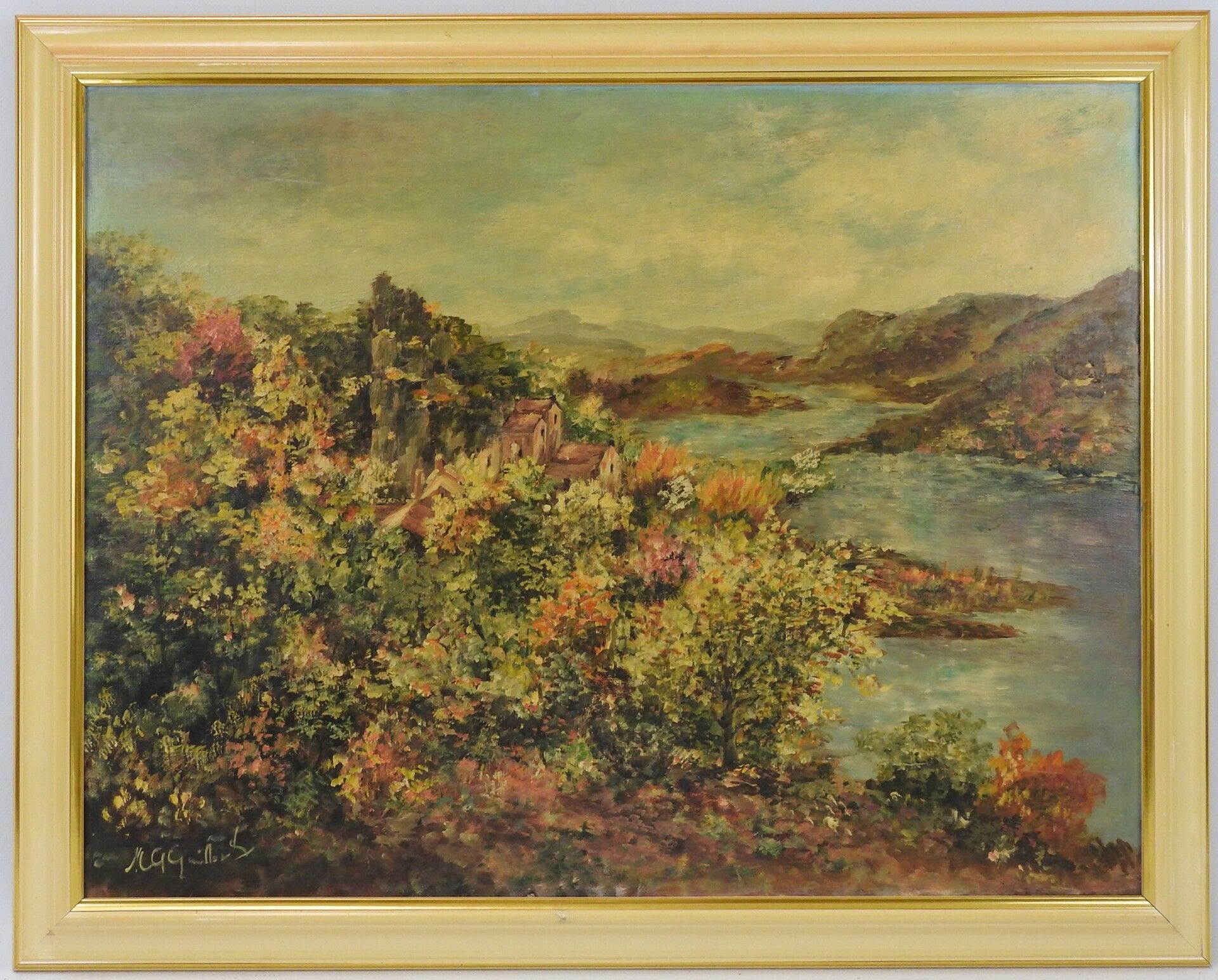 Null MG。吉尔伯特（第二十次）。南方的风景。布面油画。左下方有签名。50 x 65 cm。