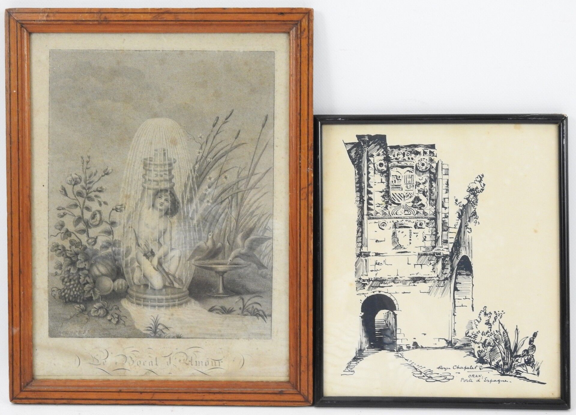 Null LOTTO comprendente un'incisione del XIX secolo L'amour, 30 x 22 cm e una ri&hellip;