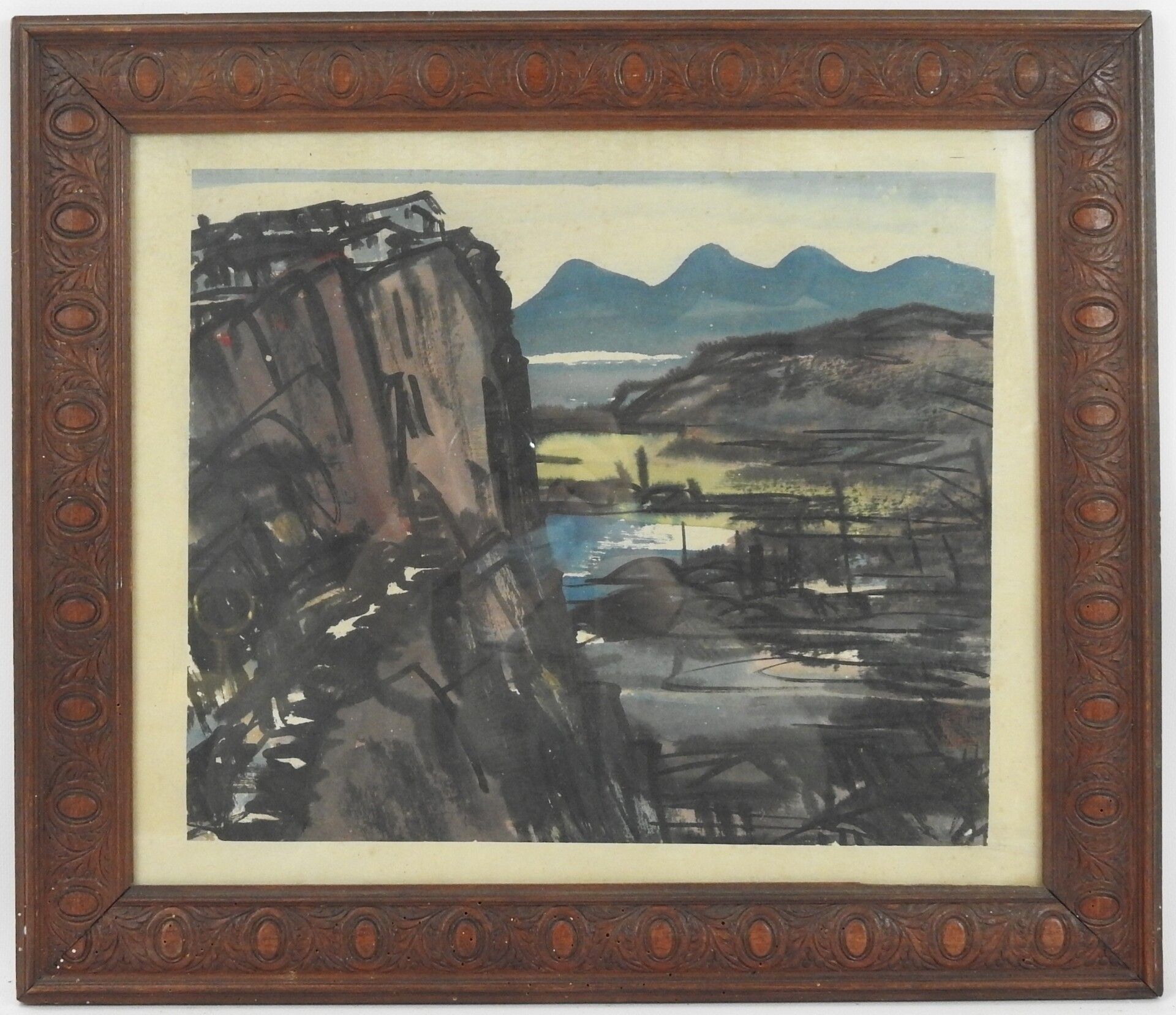 Null Lee Fon MIN (20th). Hun Cho Mountain. Watercolour. Stamped on the right. 30&hellip;