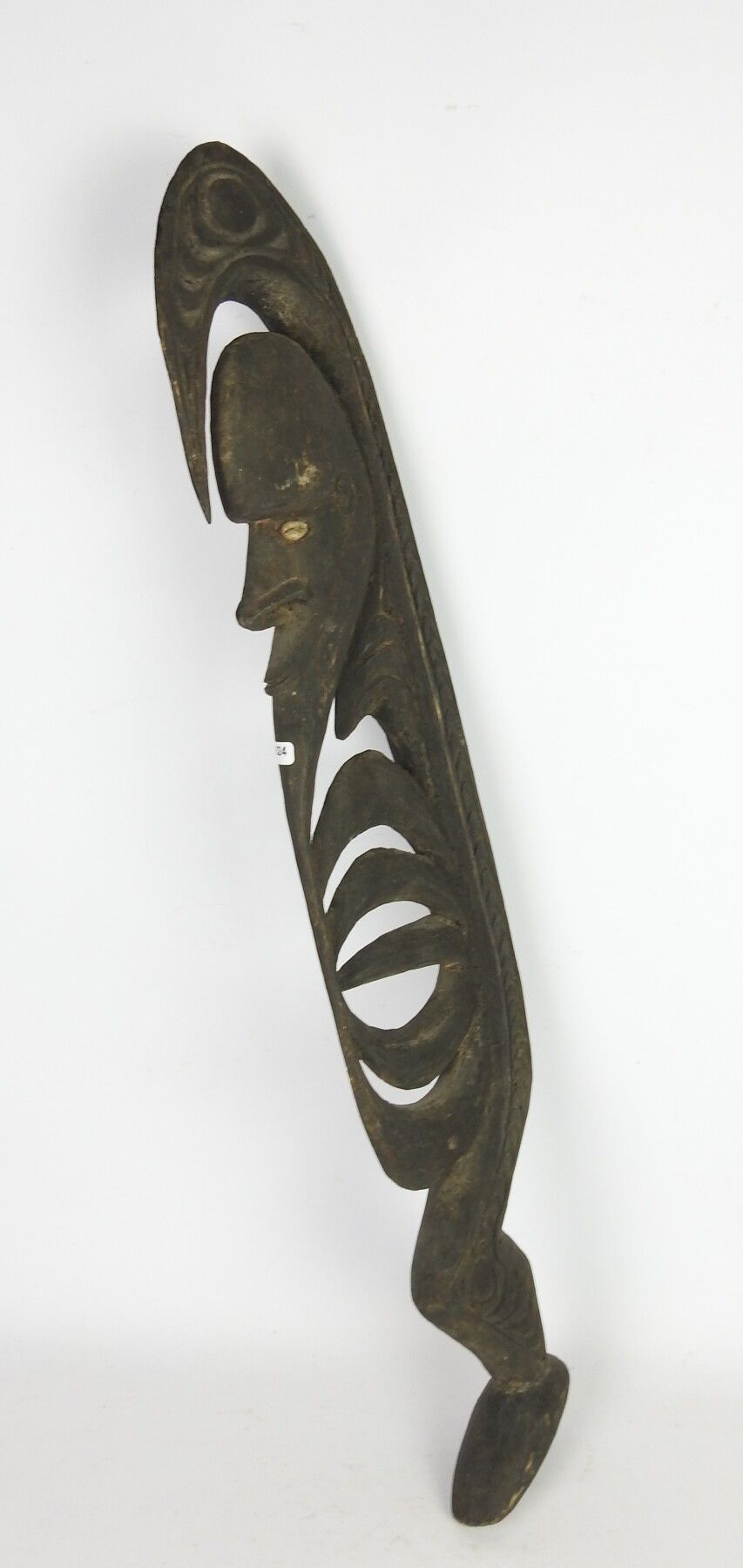 Null 钩状图（Yipwoon），Korewori，巴布亚新几内亚。木头，外壳。高度：79厘米。