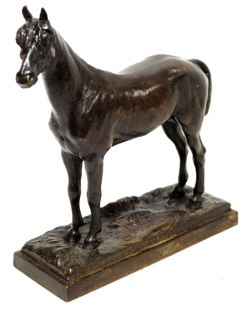 Null 阿尔弗雷德-杜布坎德 (1828-1894)

纯种马处于停滞状态。

棕色铜质证明，签名为 "Dubucand"，标题为 "Kaolin, Pur &hellip;