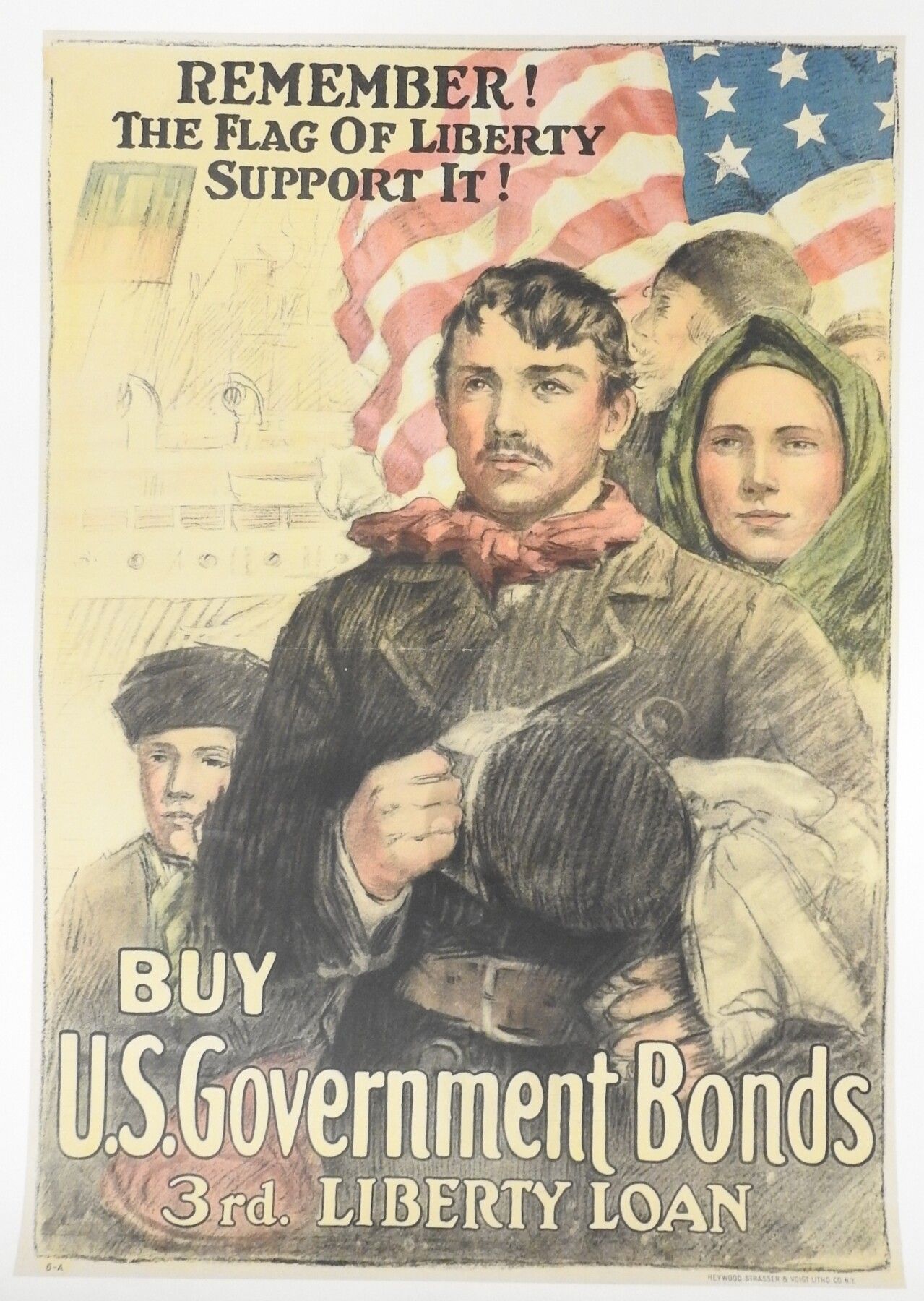 Null AFFICHE. "Buy US Government Bonds, 3rd Liberty Loan", imp. Heywood, Strasse&hellip;