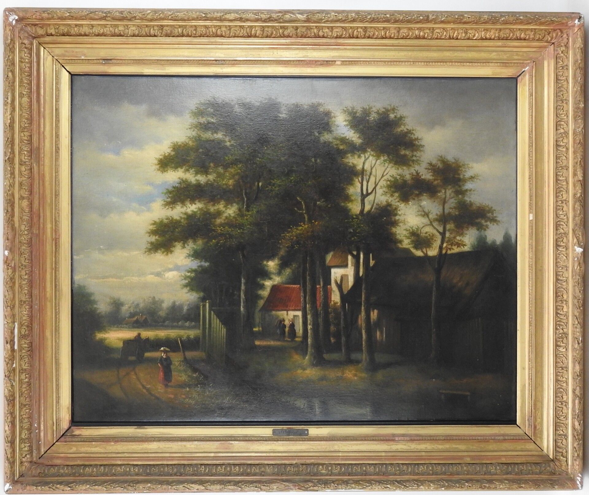 Null Gustave PIERON (1824-1864). Le hameau en sous-bois.

Huile sur toile signée&hellip;