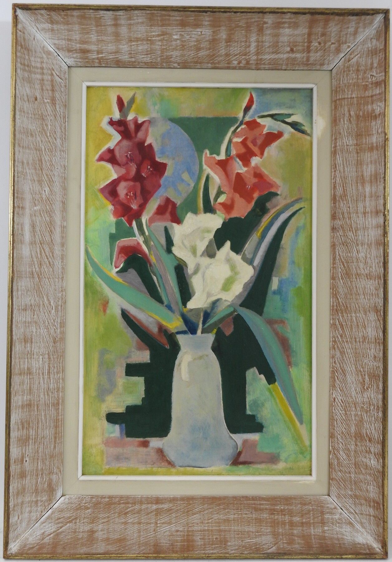 Null Théo RIGAUD (1915-1985) : Nature morte aux glaïeuls. Huile sur isorel. Sign&hellip;