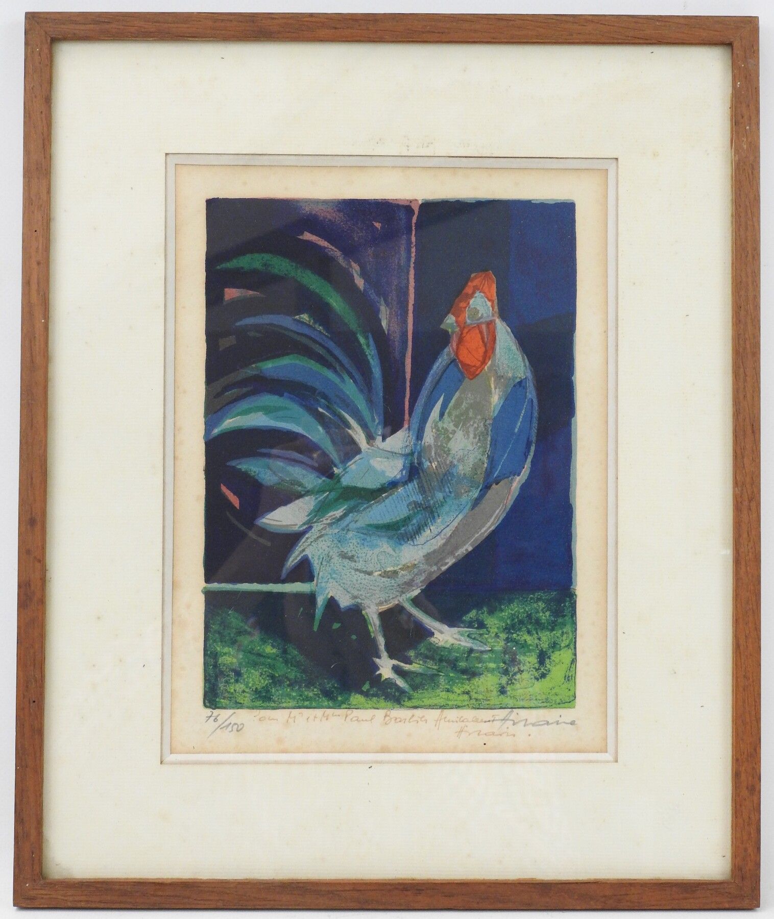 Null Camille HILAIRE (1916-2004) : Le coq. Lithographie couleur. Numérotée 76/15&hellip;