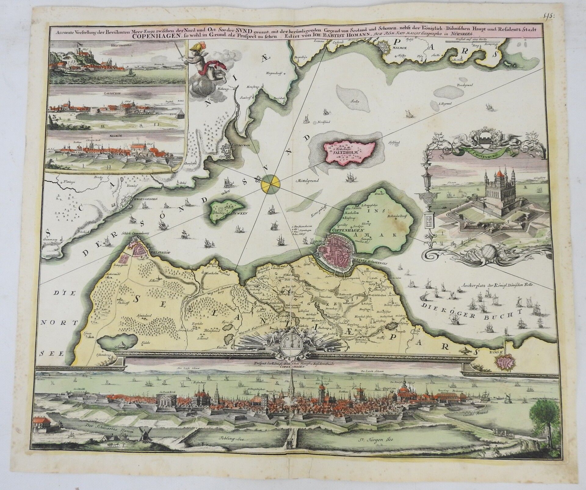 Null CARTE : Plan et vue de Copenhage par Johann HOMANN (1664-1724)]. Gravure ré&hellip;