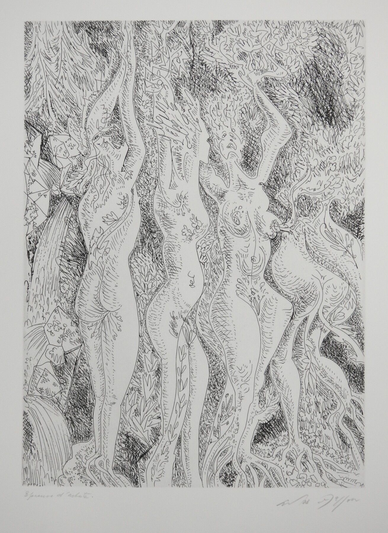 Null André MASSON (1896-1987): Bosquet of women. 1969. Etching. Signed lower rig&hellip;