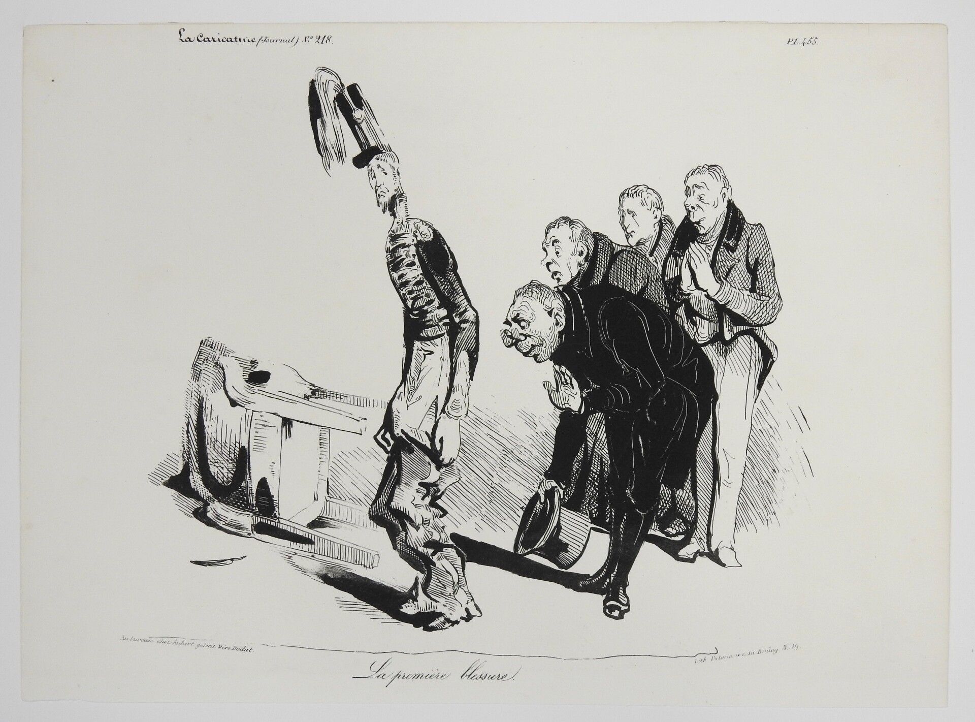 Null Honoré DAUMIER (1808-1879): La prima ferita. Litografia stampata da Delauno&hellip;