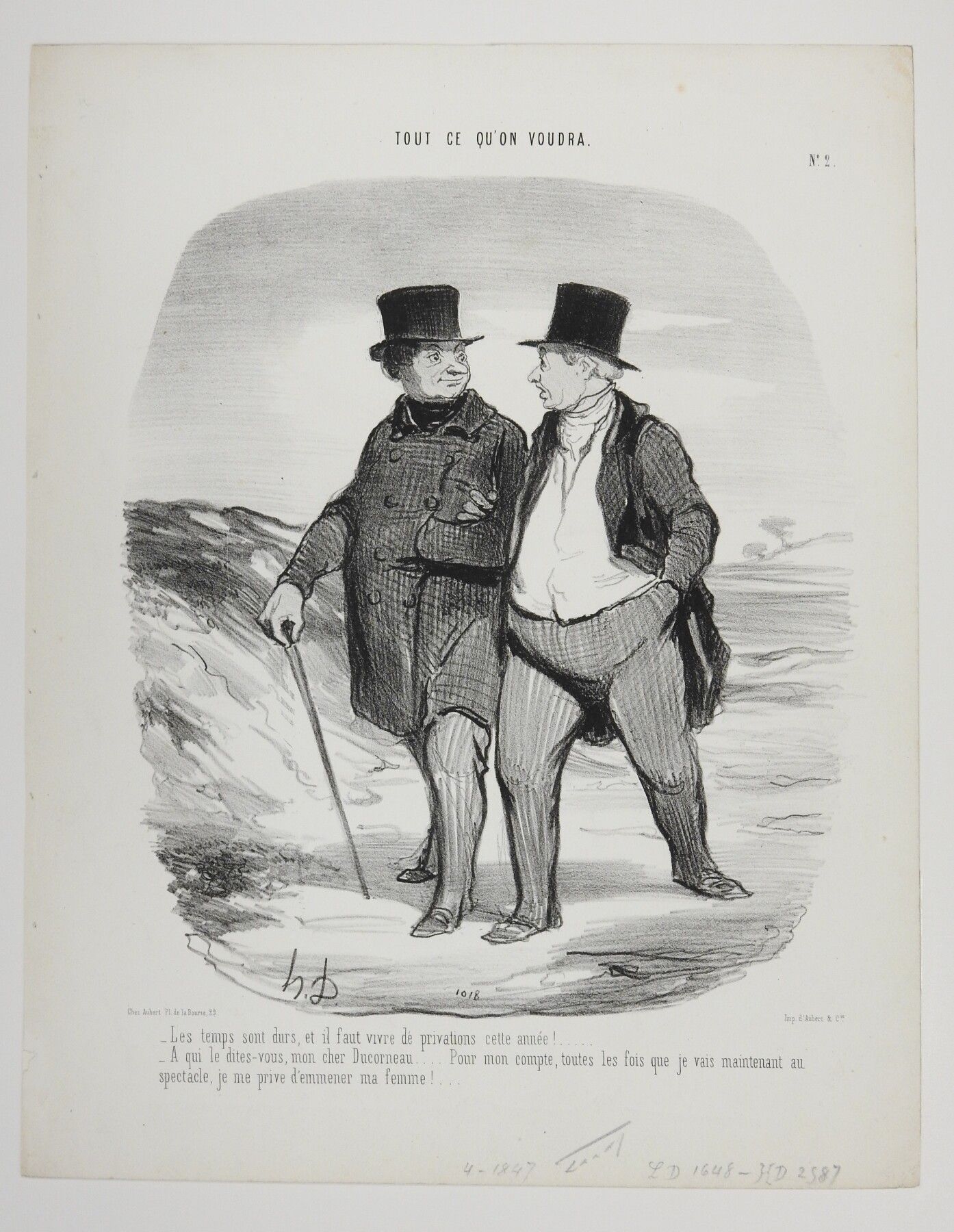 Null Honoré DAUMIER (1808-1879): Times are hard, and we must live with privation&hellip;