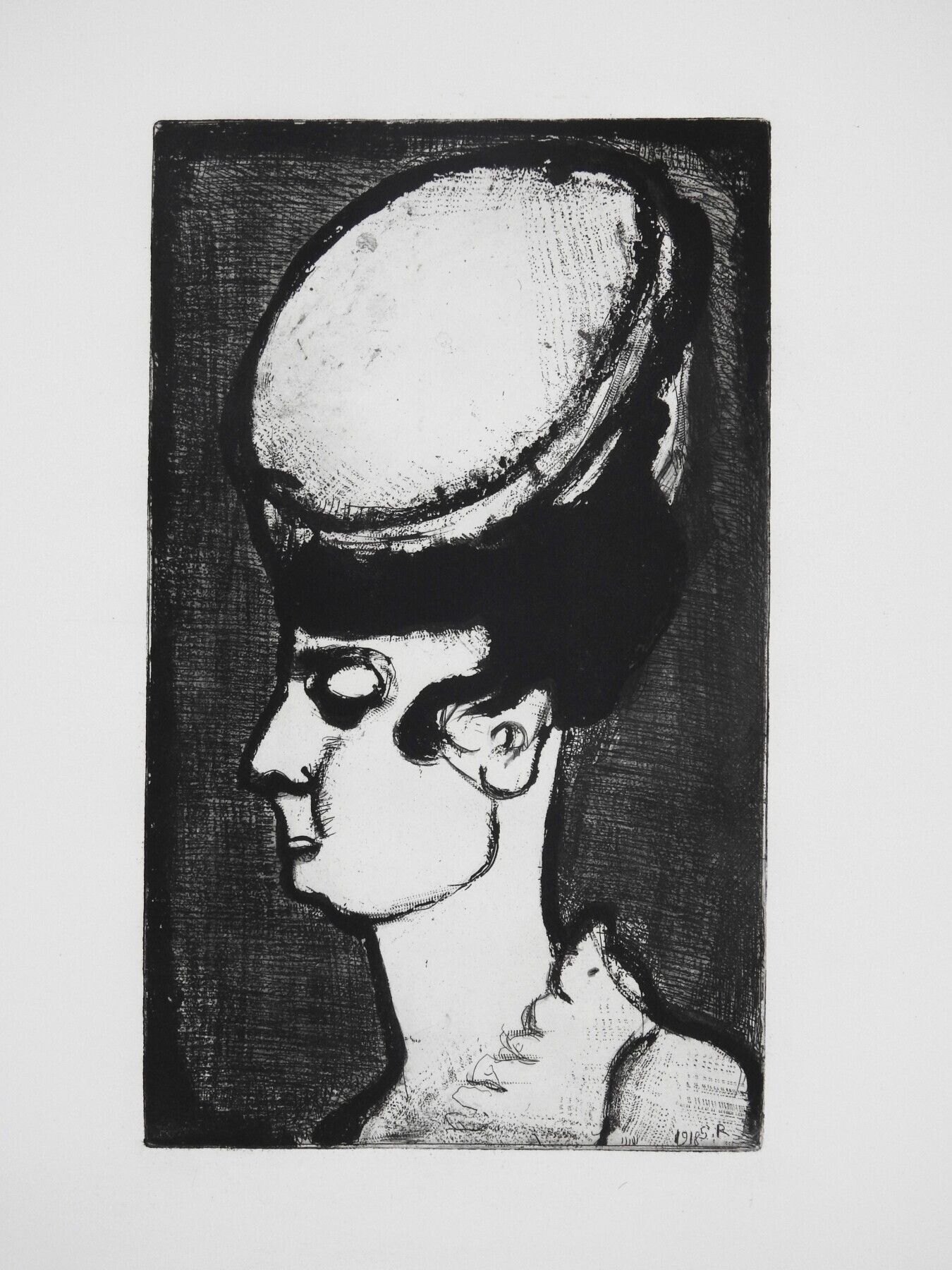 Null Georges ROUAULT (1871 - 1958): Mademoiselle Irma (1918).蚀刻，轮盘，干点和糖水版画（Isabe&hellip;