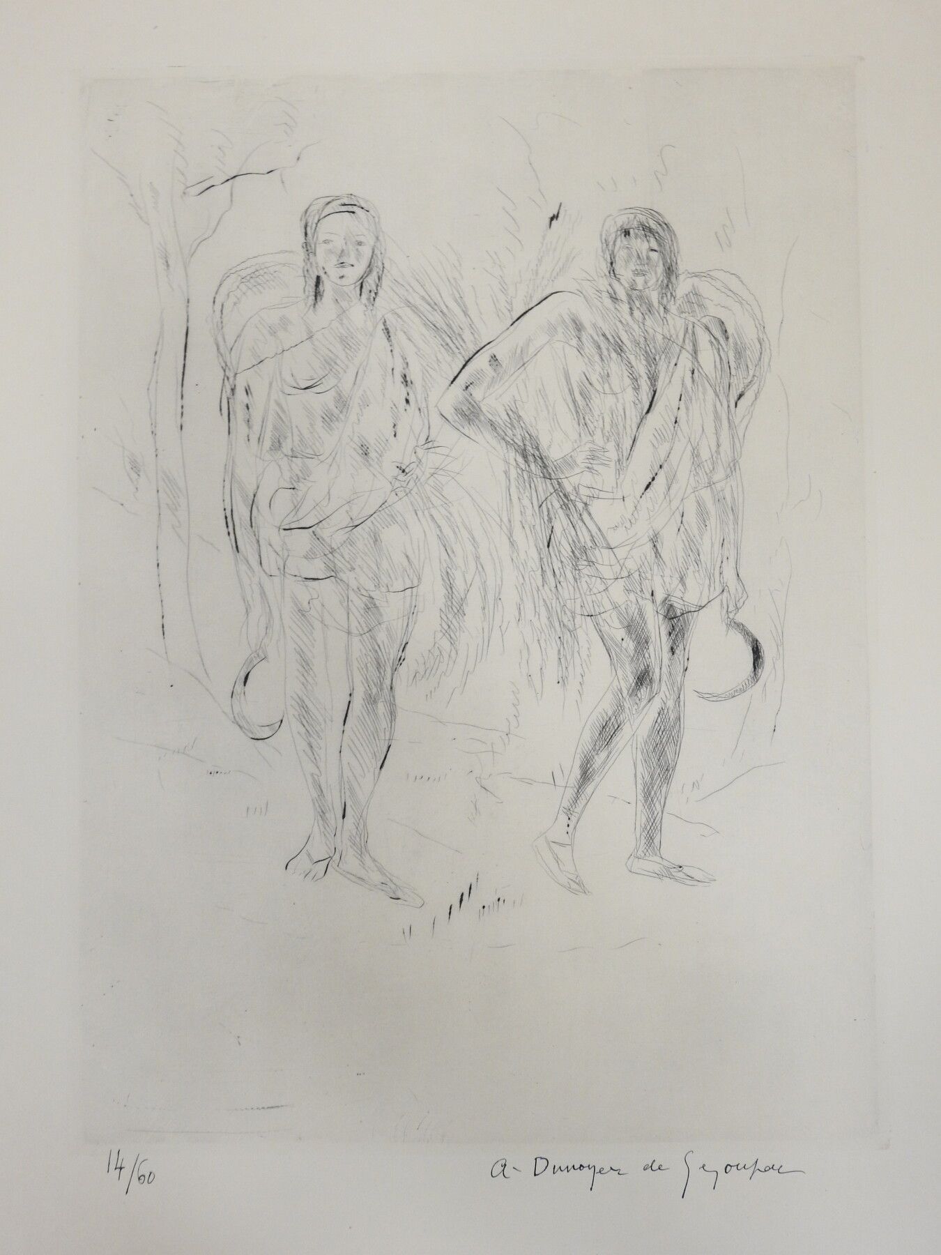 Null 安德烈-杜诺耶-德-塞贡扎克（1884-1974）：收获。日本纸上的蚀刻画。右下方有签名。编号14/60。65 x 50厘米。
