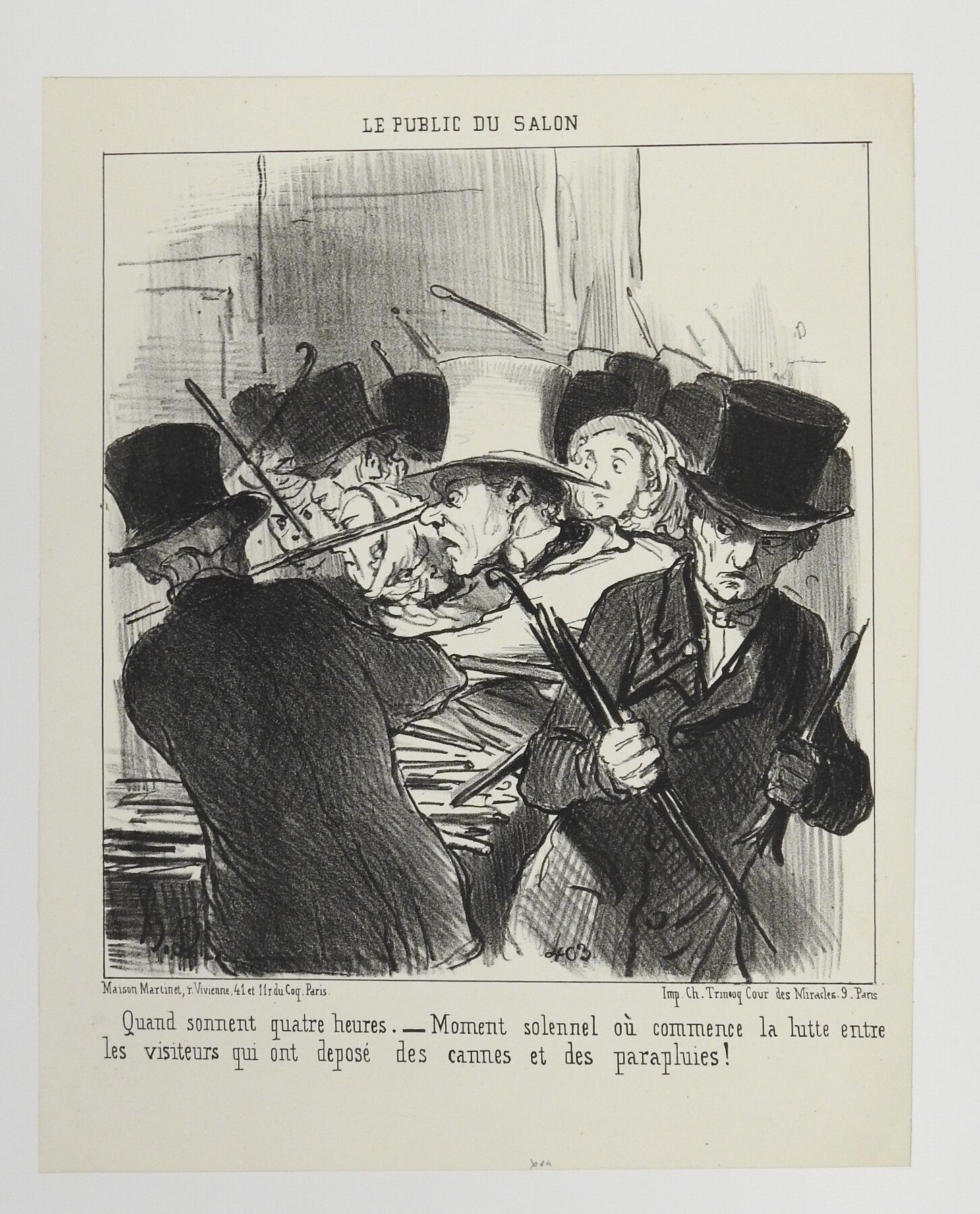 Null Honoré DAUMIER (1808-1879): 当四点钟响起时。石版画。丛书《沙龙的公共》。1852年。2的第二状态的证明。32,5 x 26&hellip;